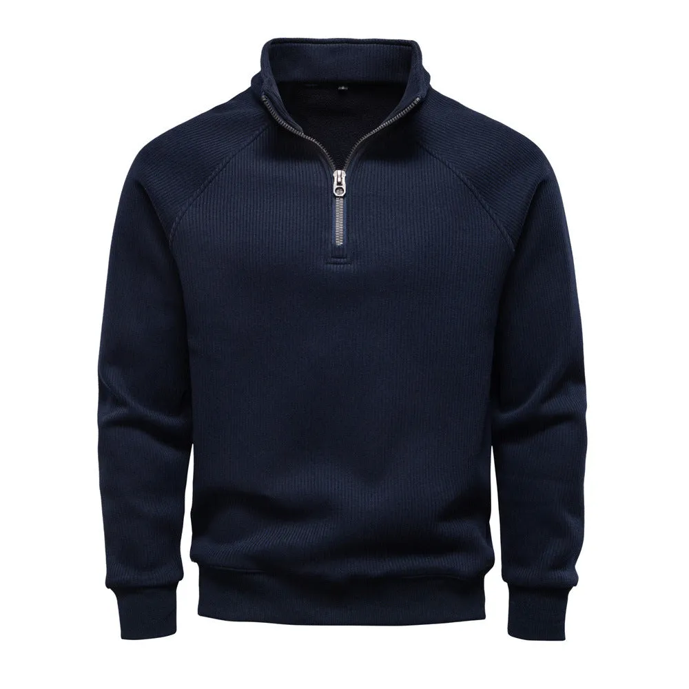 Men’s Waffle Fleece-Lined Half-Zip Sweatshirt sold by Aha Selected product image thumbnail 2