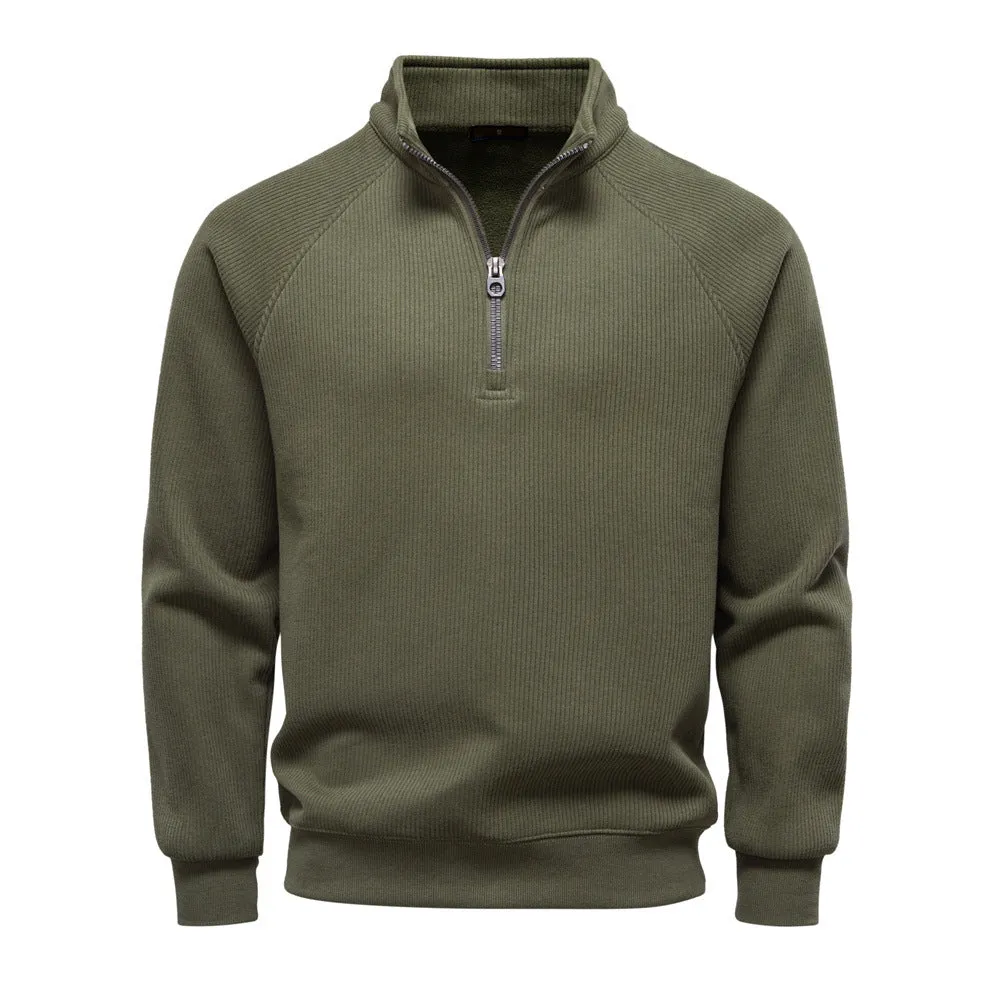 Men’s Waffle Fleece-Lined Half-Zip Sweatshirt sold by Aha Selected product image thumbnail 5