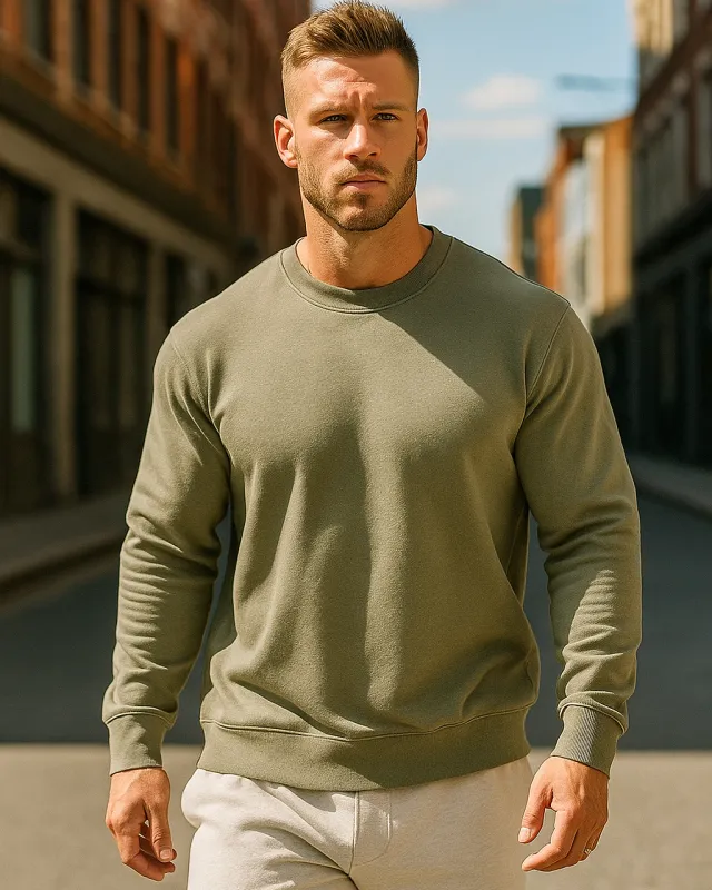 Essential Cotton Blend Comfort Crewneck Sweatshirt sold by Aha Selected