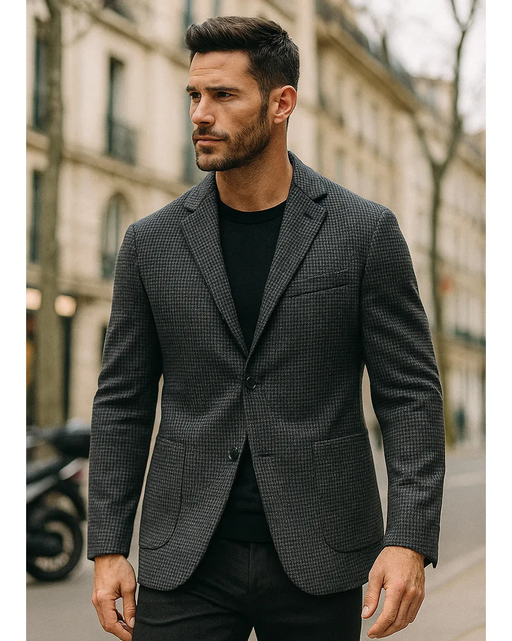 Classic Wool Blend Checked Blazer sold by Aha Selected