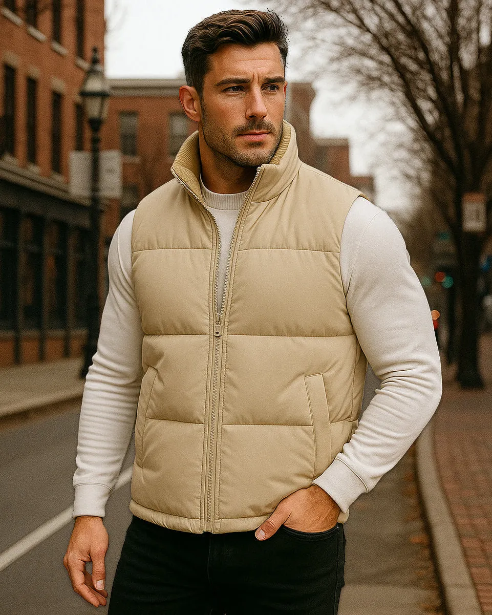 Men’s Two-Tone Polyfill Padded Vest sold by Aha Selected