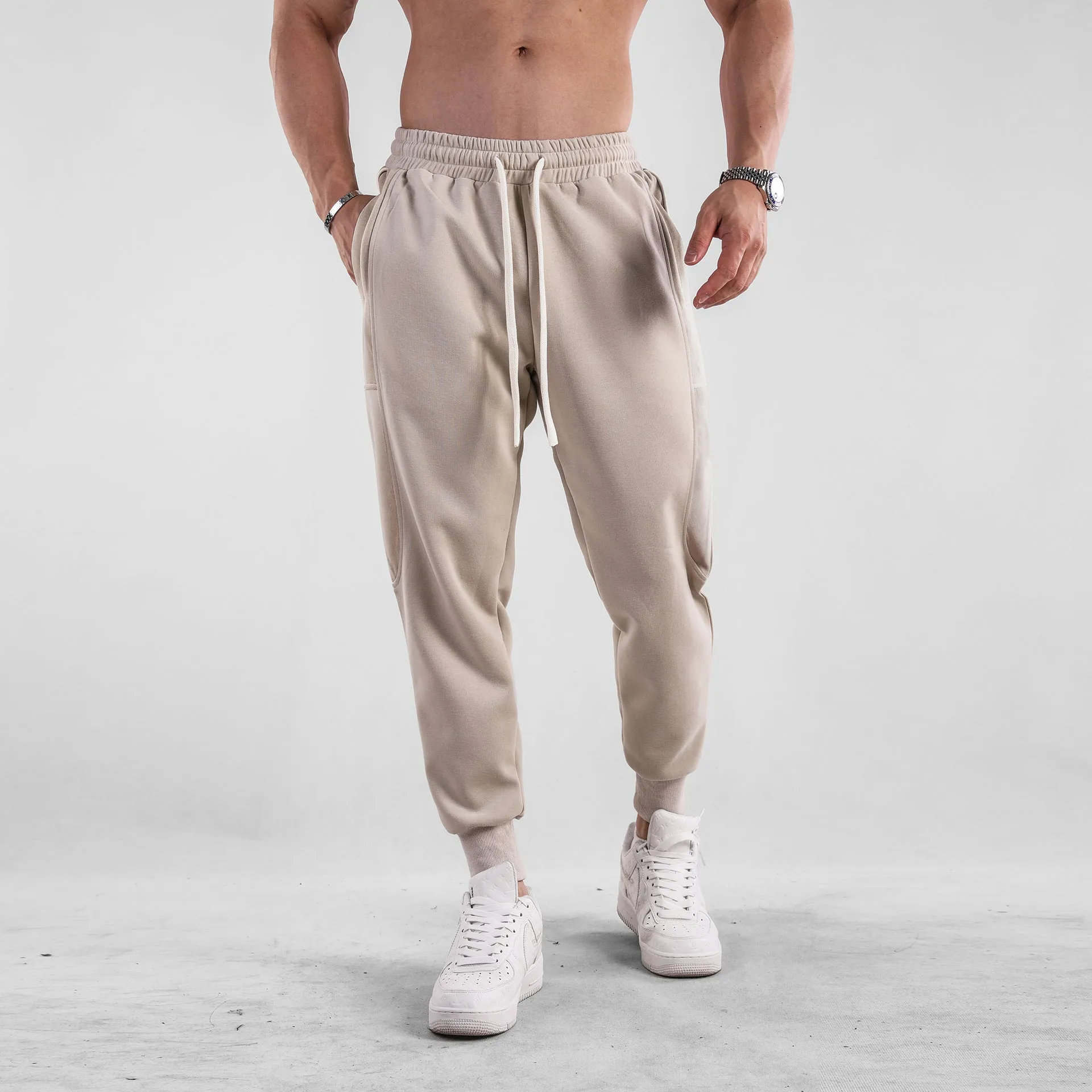 AthleticSoft Tapered Side-Pocket Joggers sold by Aha Selected