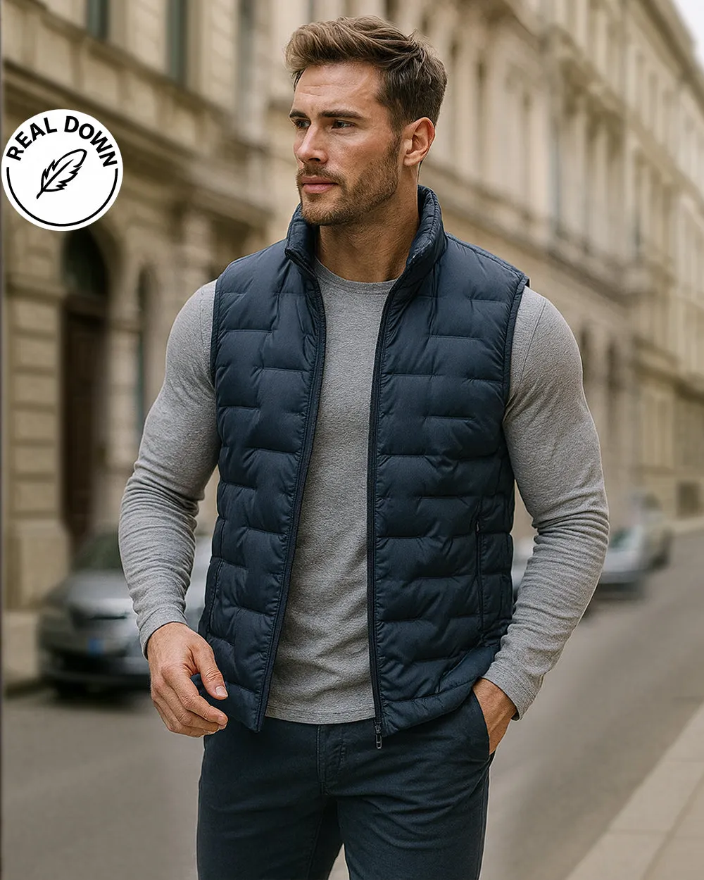 Classic Quilted Down Puffer Vest sold by Aha Selected