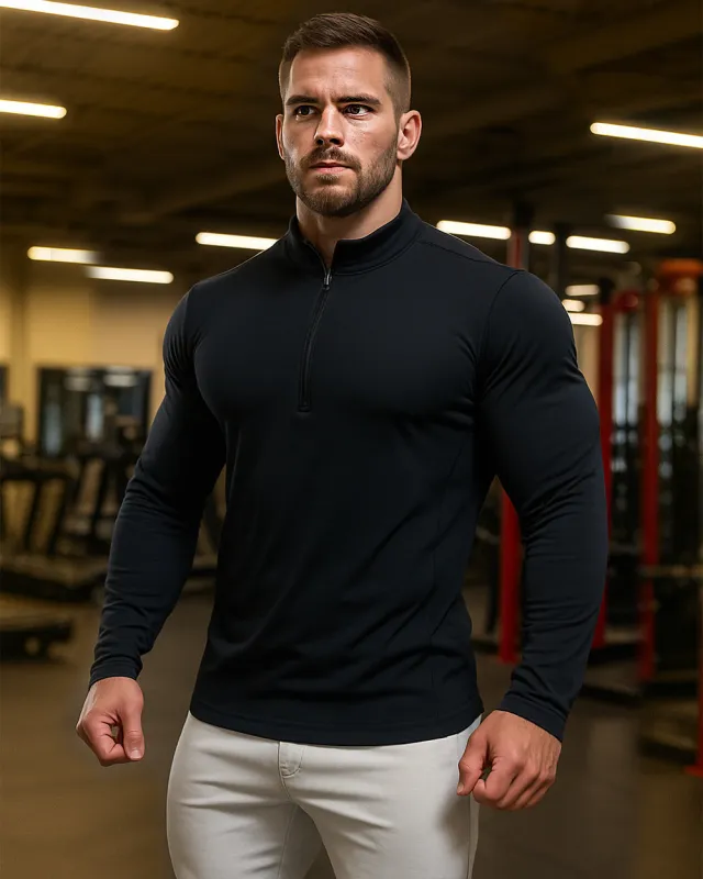 Men's Half-Zip Top Woven Long-Sleeve Sportswear sold by Aha Selected