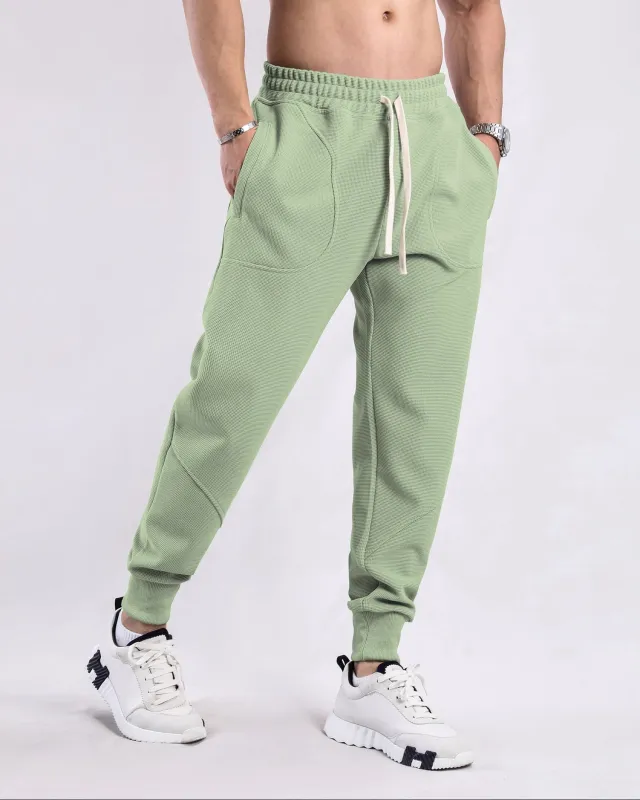 Soft Waffle Texture Performance Joggers sold by Aha Selected