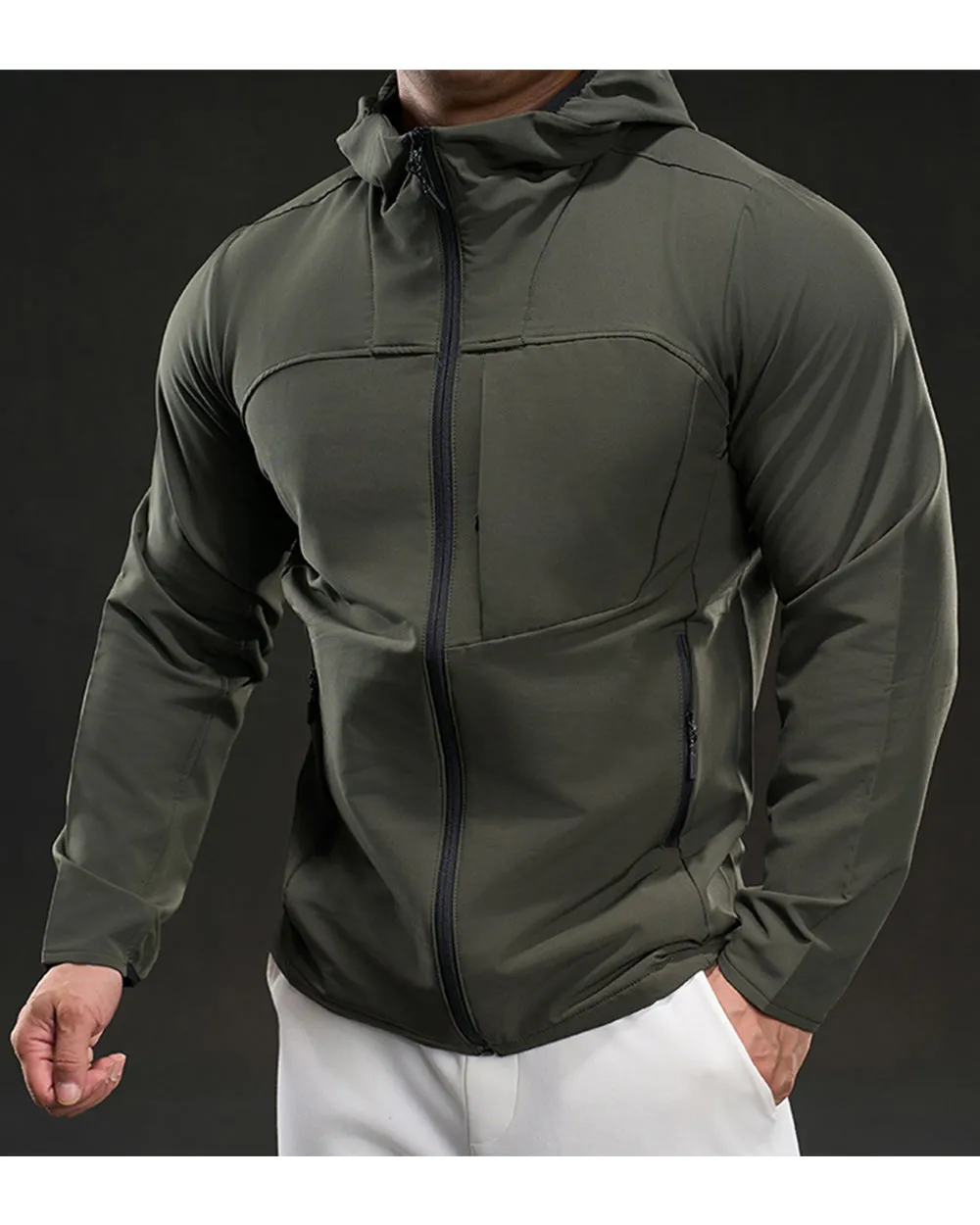 Fleece-Lined Athletic Hooded Full Zip Jacket sold by Aha Selected product image thumbnail 5