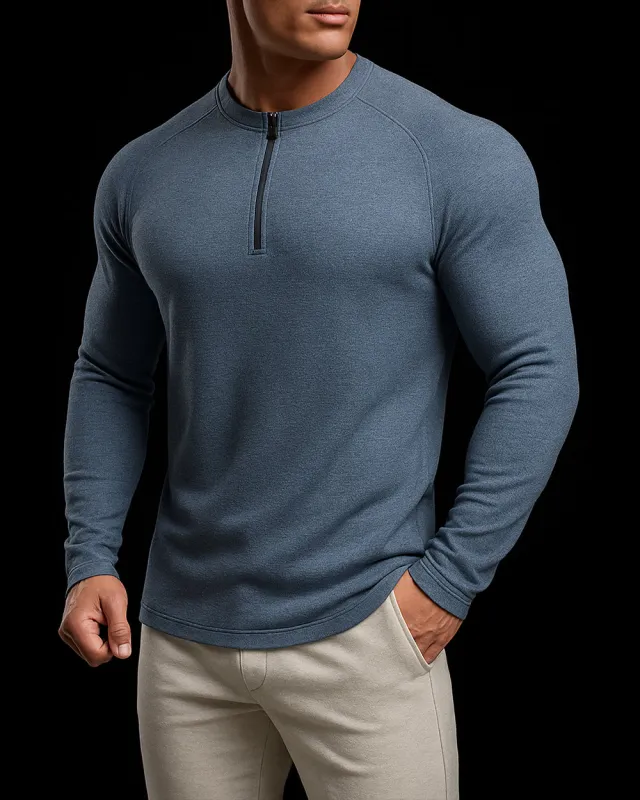 Men’s Thermal Fleece-Lined Quarter-Zip Performance Top sold by Aha Selected