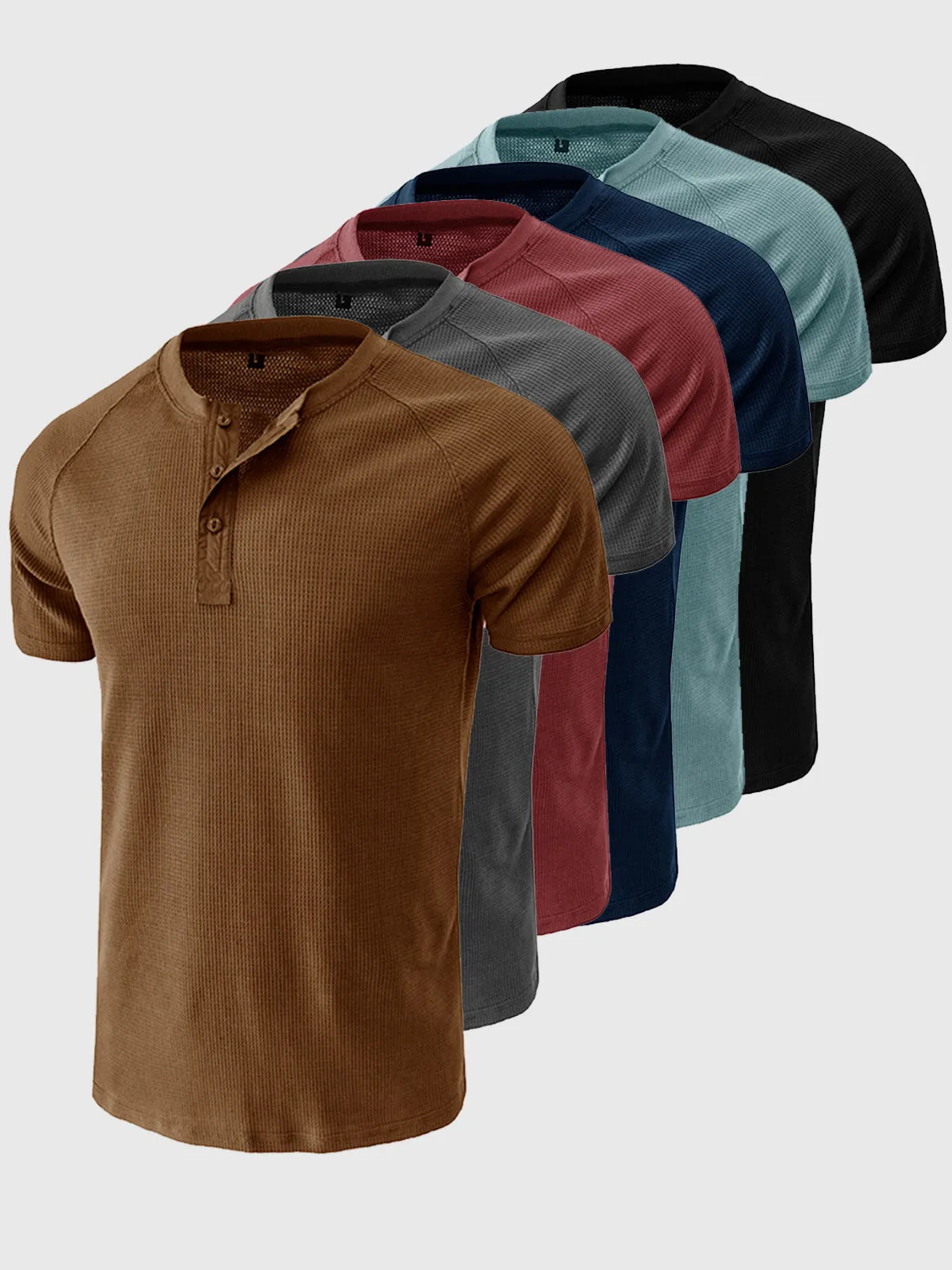 Waffle Henley Short Sleeves Top(Final Sale–No Return or Exchange) sold by Aha Selected product image thumbnail 5