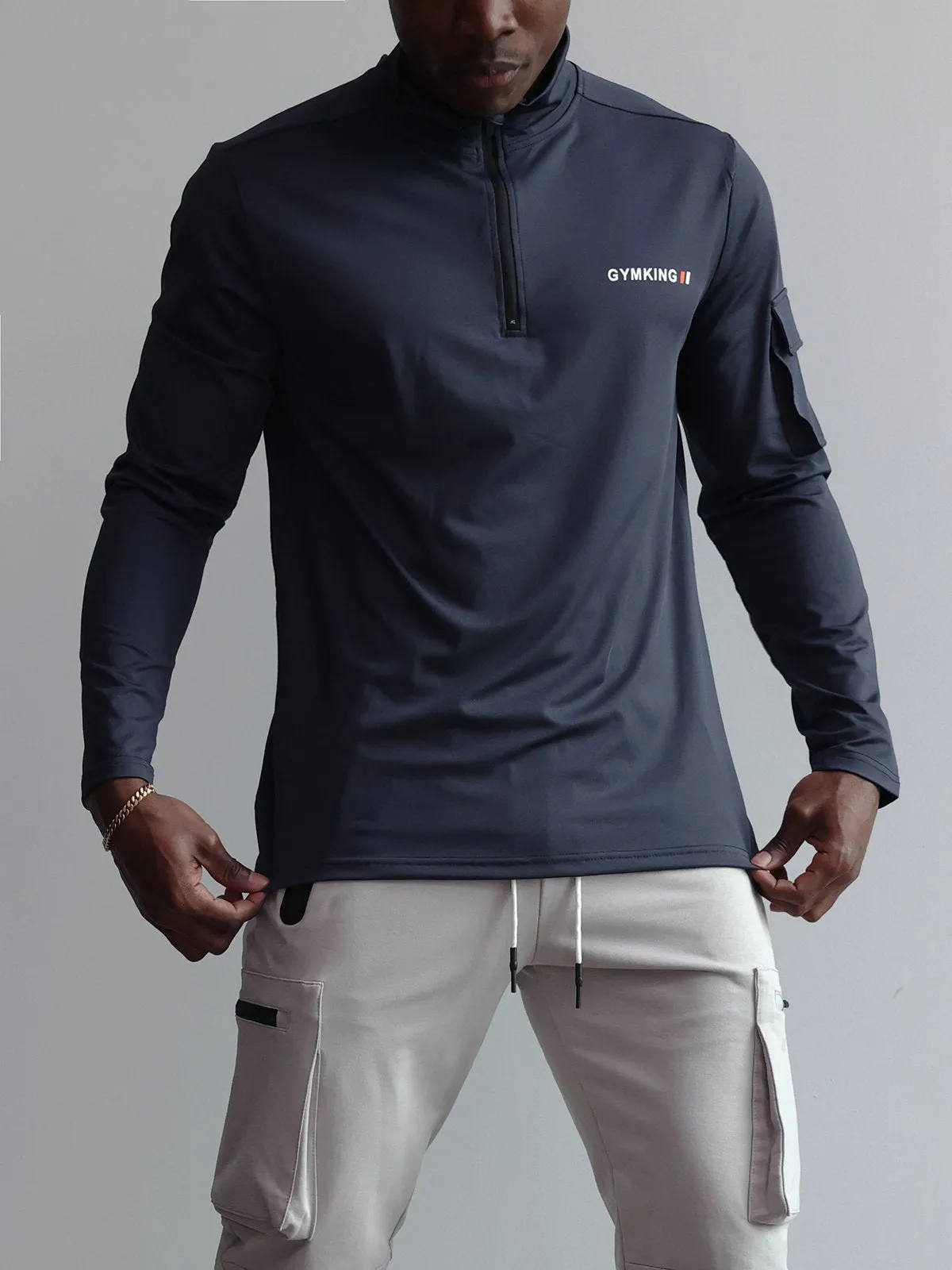 Cargo Pocket 1/4 Zip long Sleeves Shirt(Final Sale–No Return or Exchange) sold by Aha Selected product image thumbnail 2