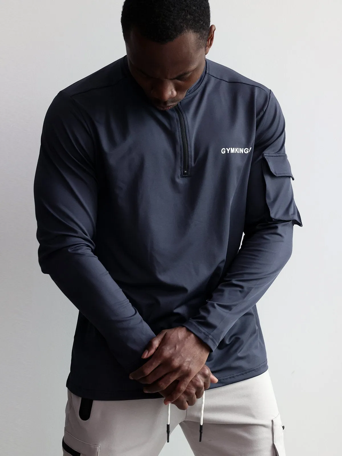 Cargo Pocket 1/4 Zip long Sleeves Shirt(Final Sale–No Return or Exchange) sold by Aha Selected