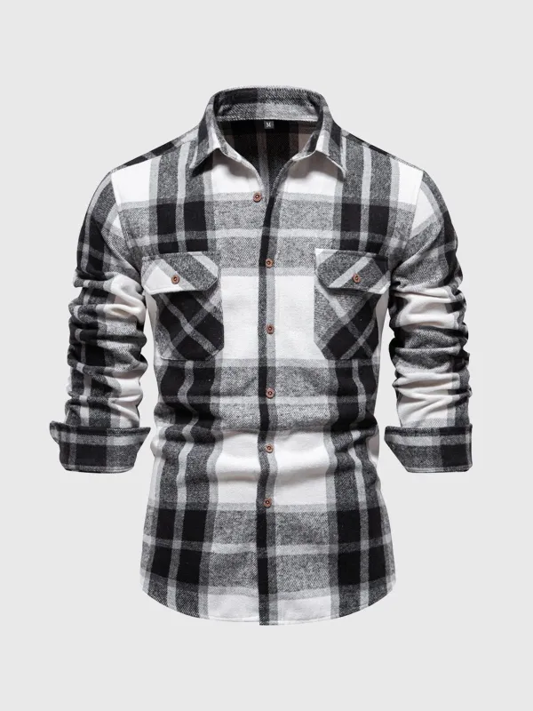 M's Flannel Plaid Shirt Fleece(Final Sale–No Return or Exchange) sold by Aha Selected