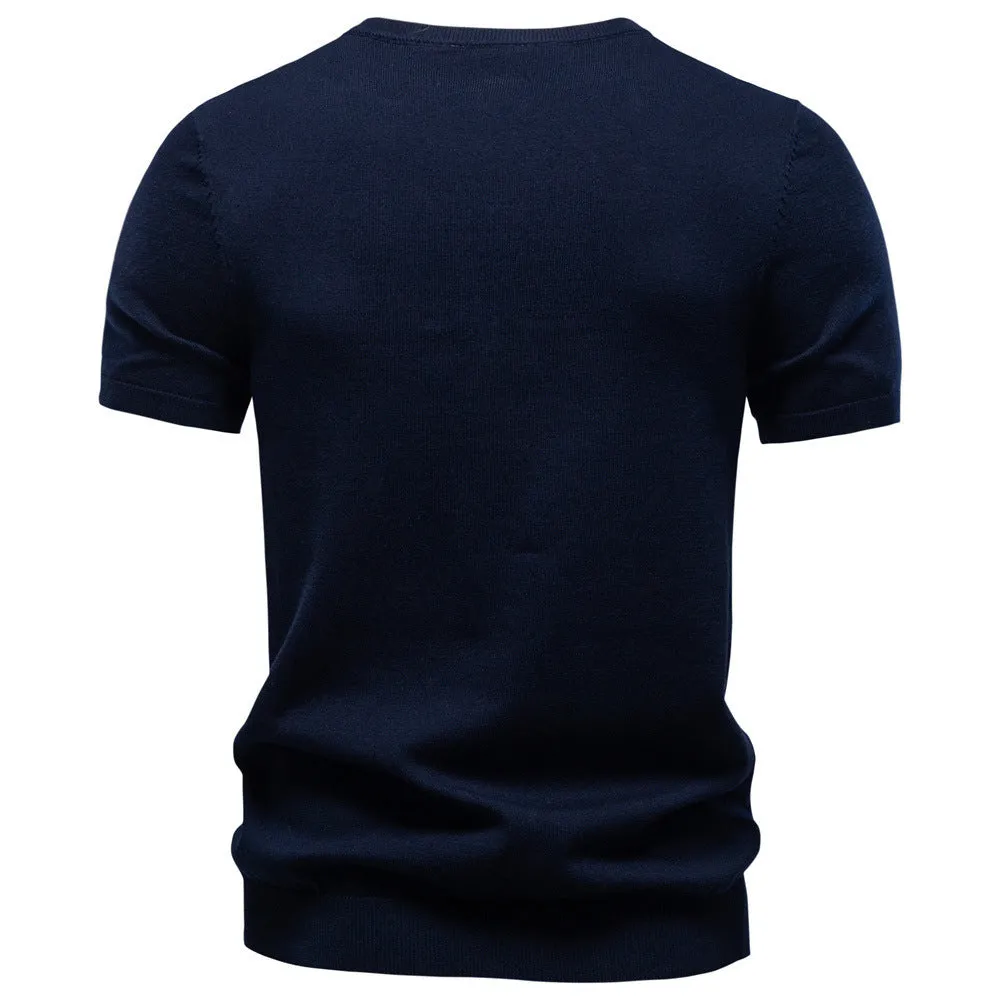 Men’s Striped Accent Knit T-Shirt sold by Aha Selected product image thumbnail 2