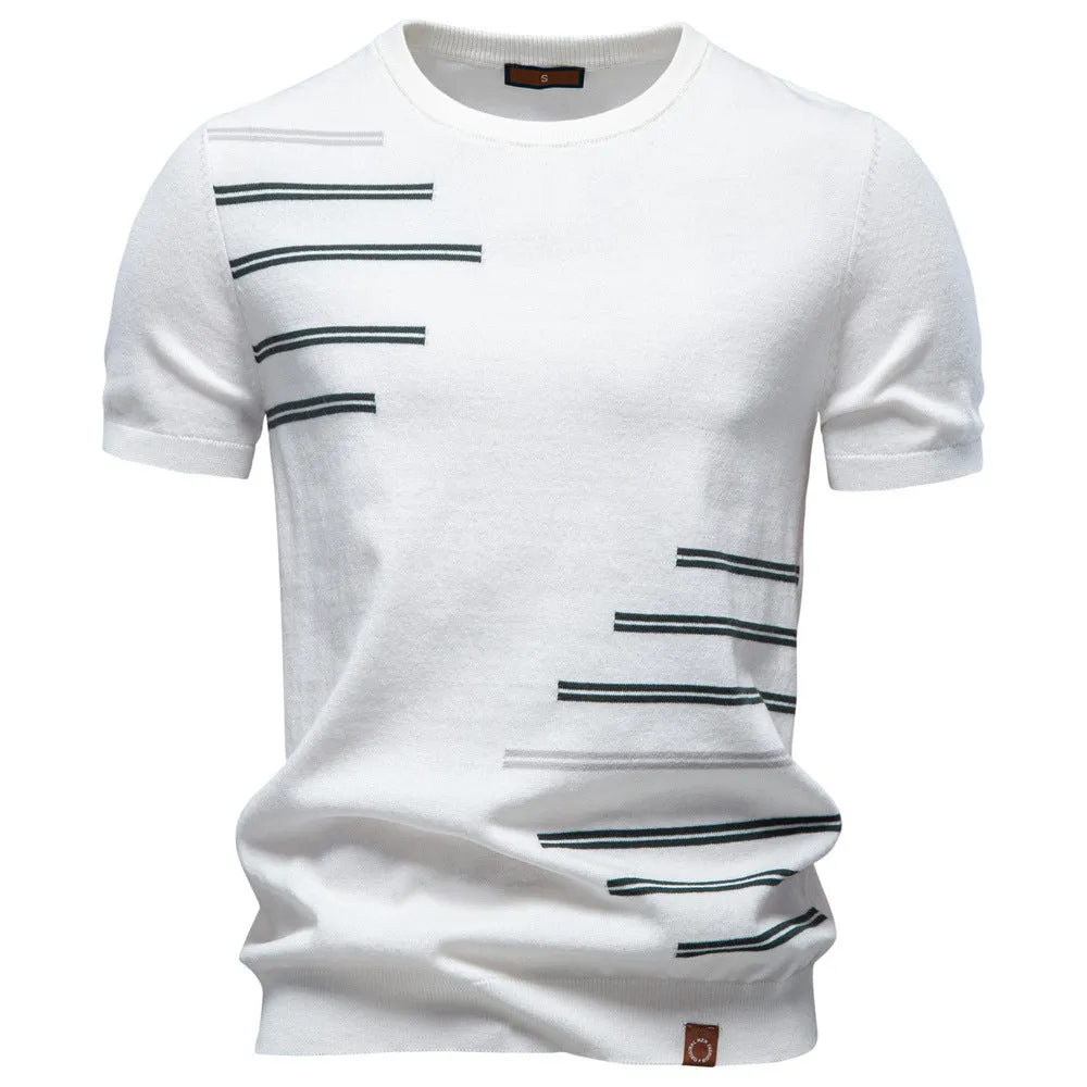Men’s Striped Accent Knit T-Shirt sold by Aha Selected product image thumbnail 5