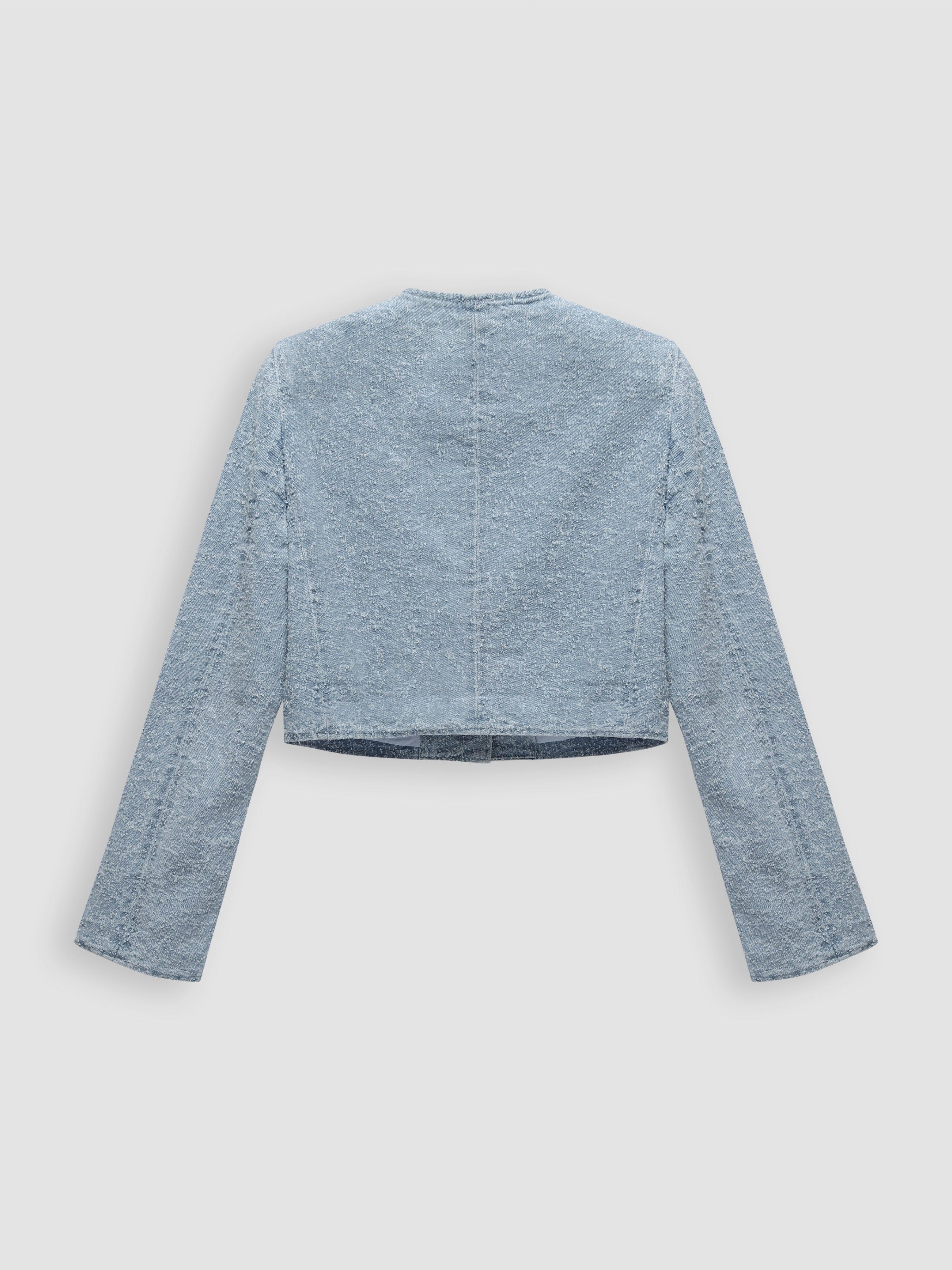 Washed Denim Patchwork Jacket sold by Aha Selected product image thumbnail 2
