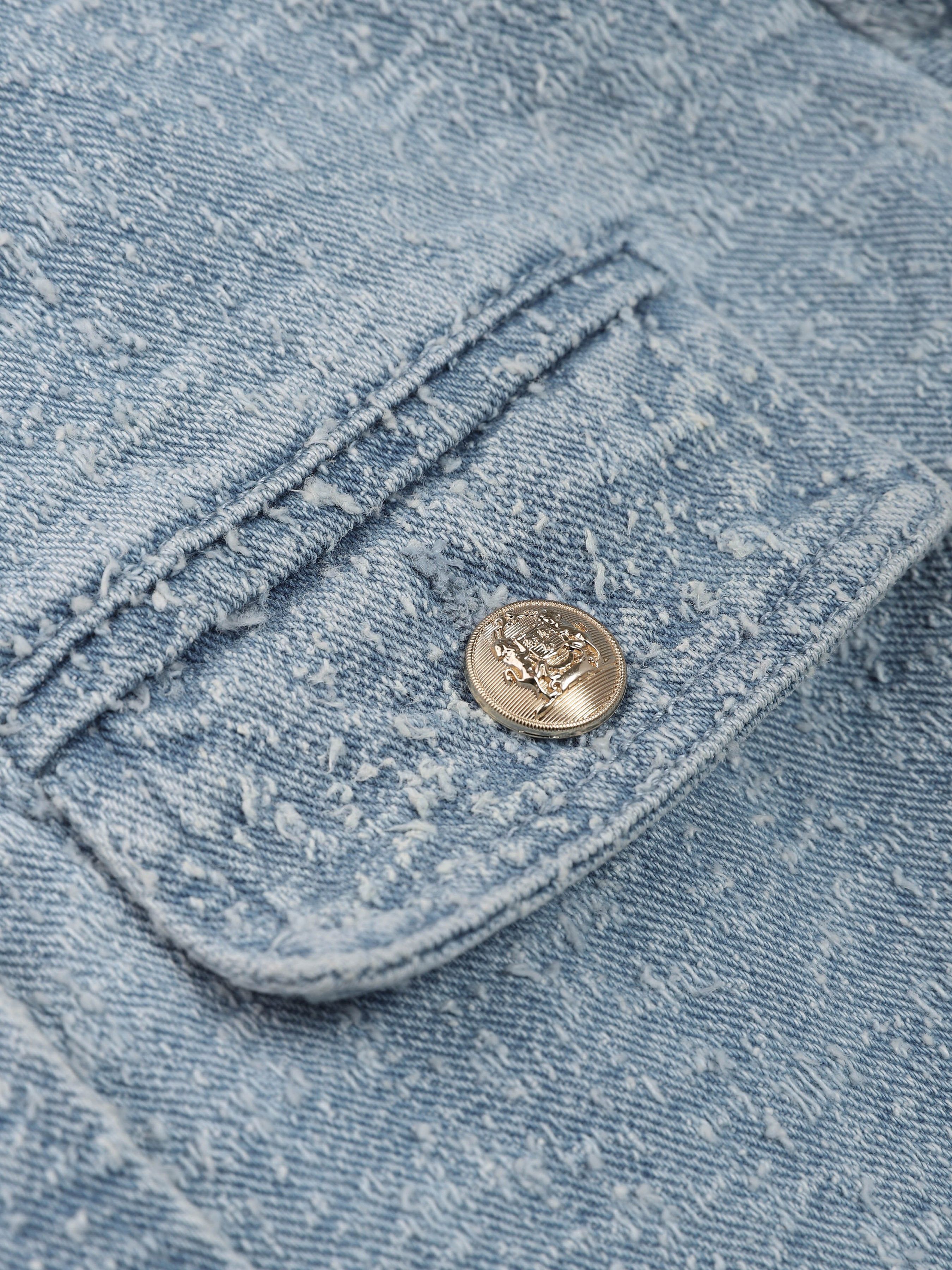 Washed Denim Patchwork Jacket sold by Aha Selected product image thumbnail 3