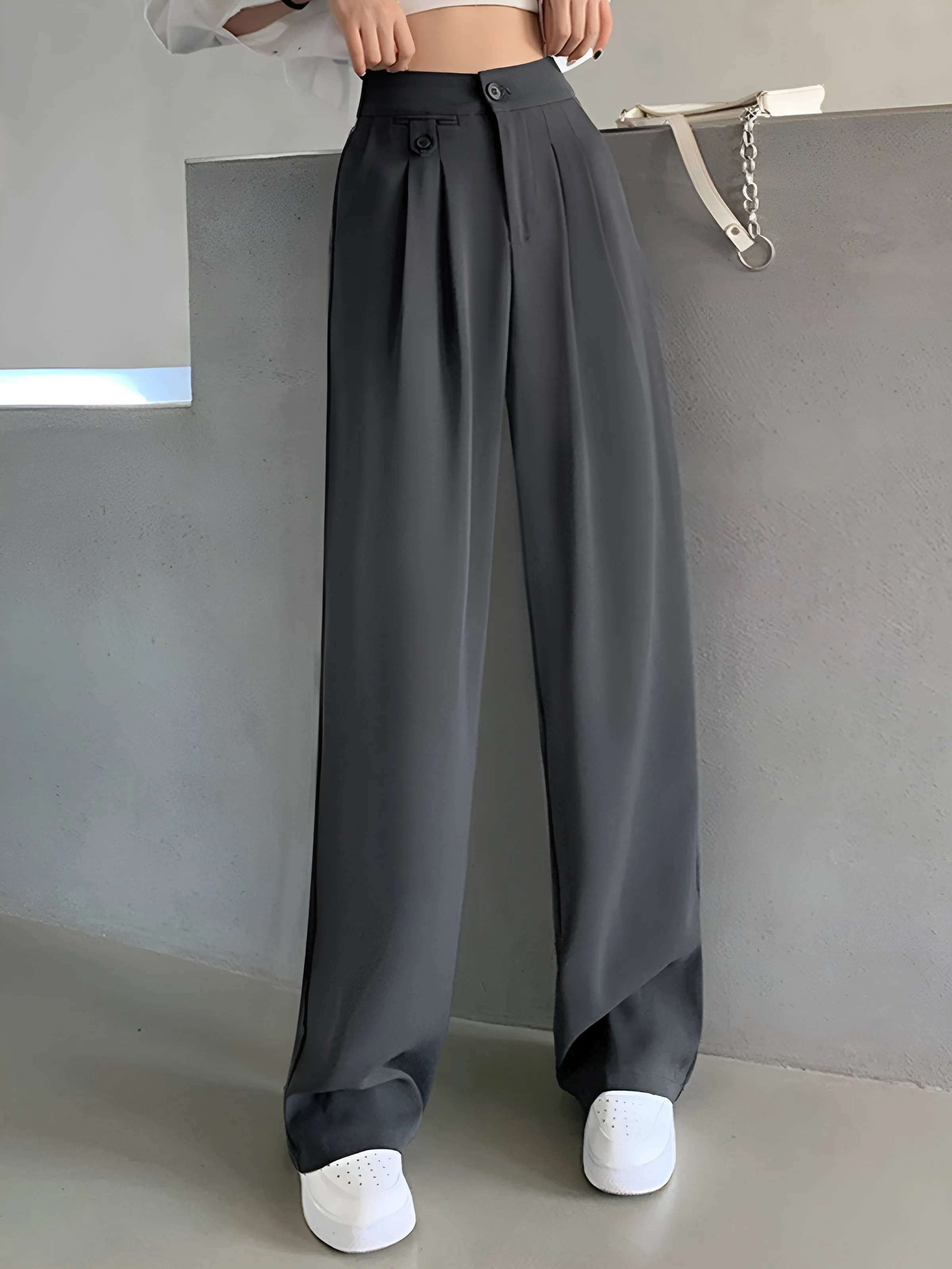 Flowy High-Waisted Palazzo Wide-Leg Pants sold by Aha Selected product image thumbnail 3
