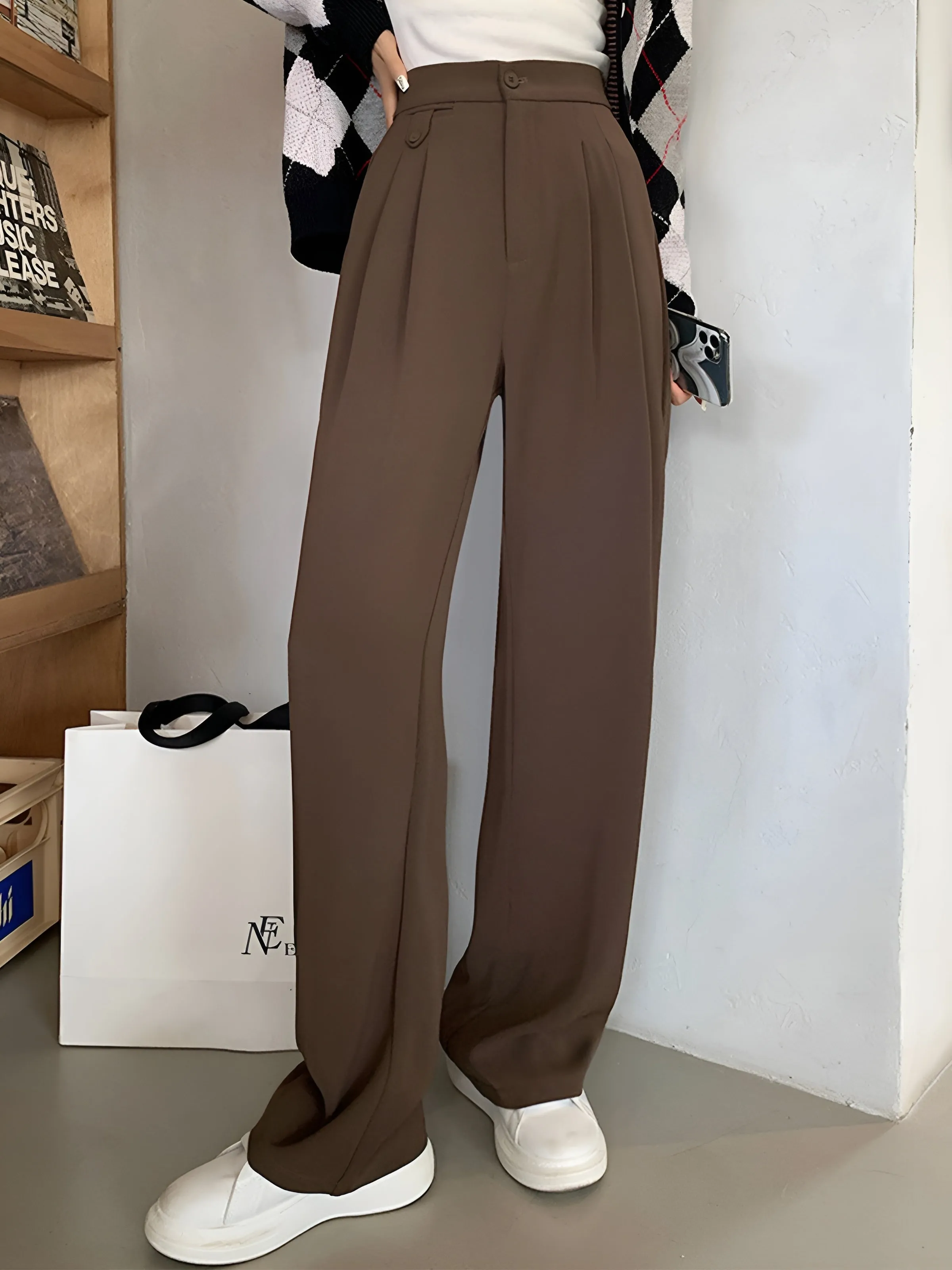 Flowy High-Waisted Palazzo Wide-Leg Pants sold by Aha Selected product image thumbnail 5