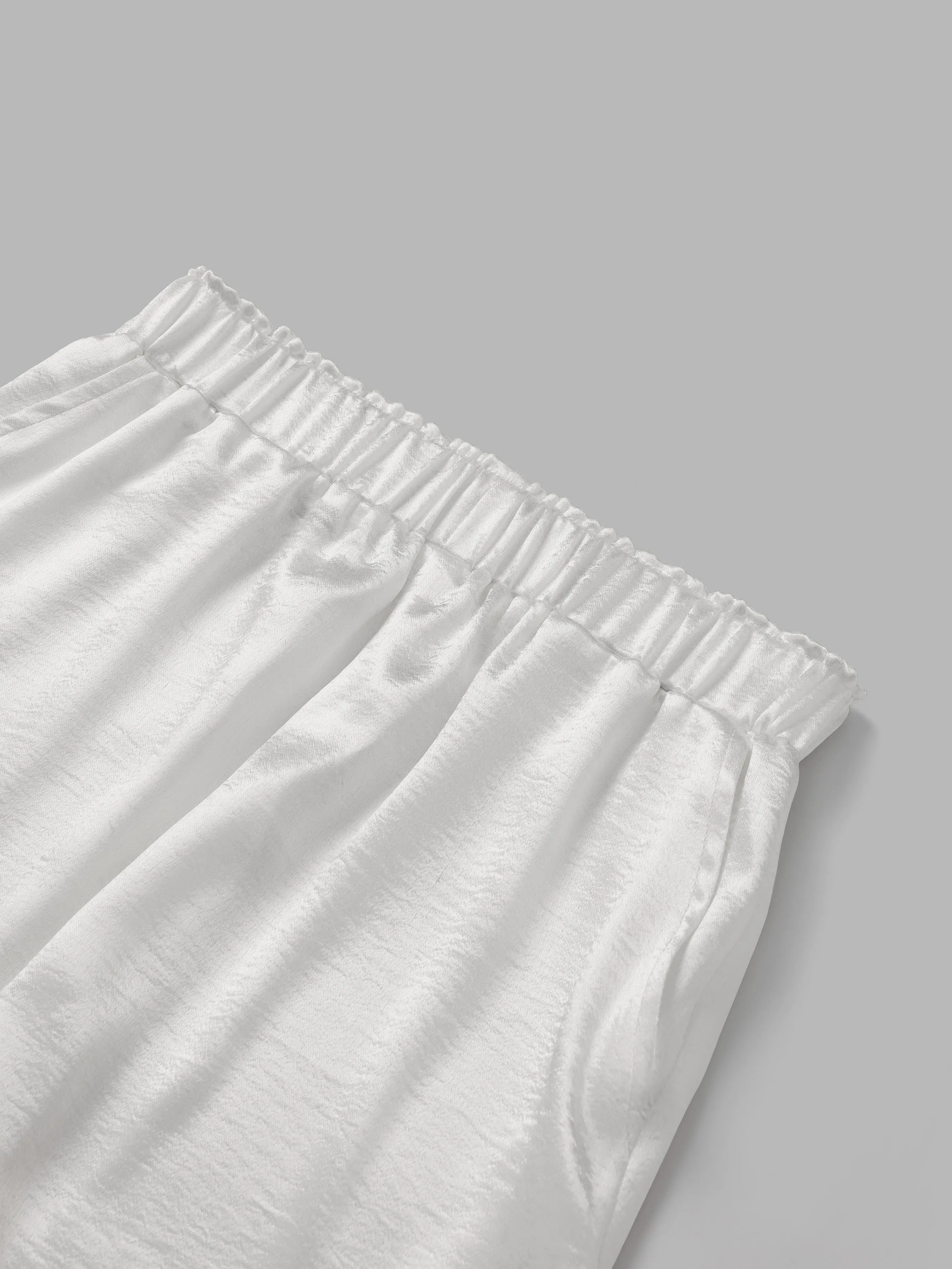 Textured Satin Elastic Waistband Wide Leg Pants sold by Aha Selected product image thumbnail 5