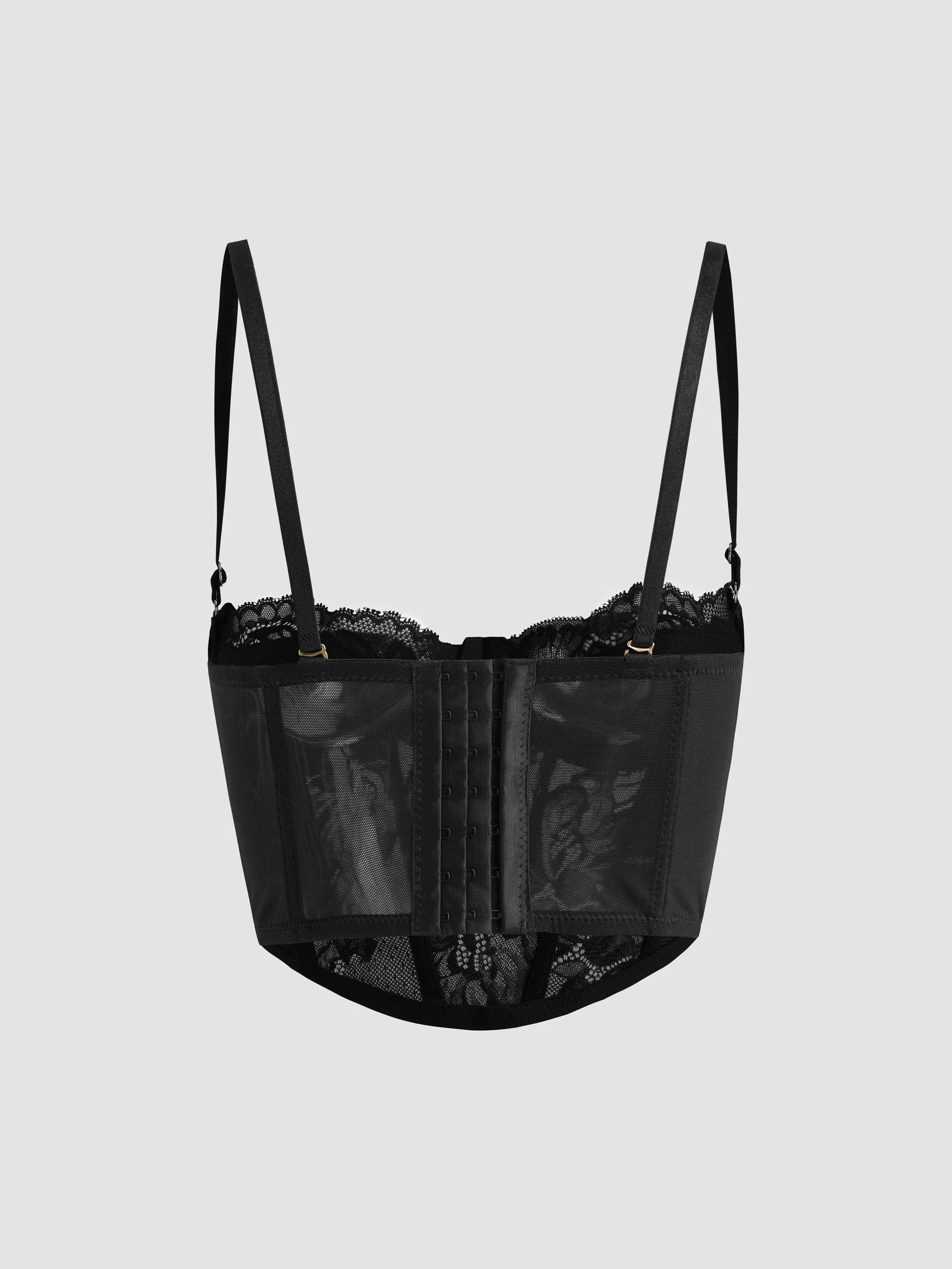 Lace Splicing Satin Longline Bra sold by Aha Selected product image thumbnail 2
