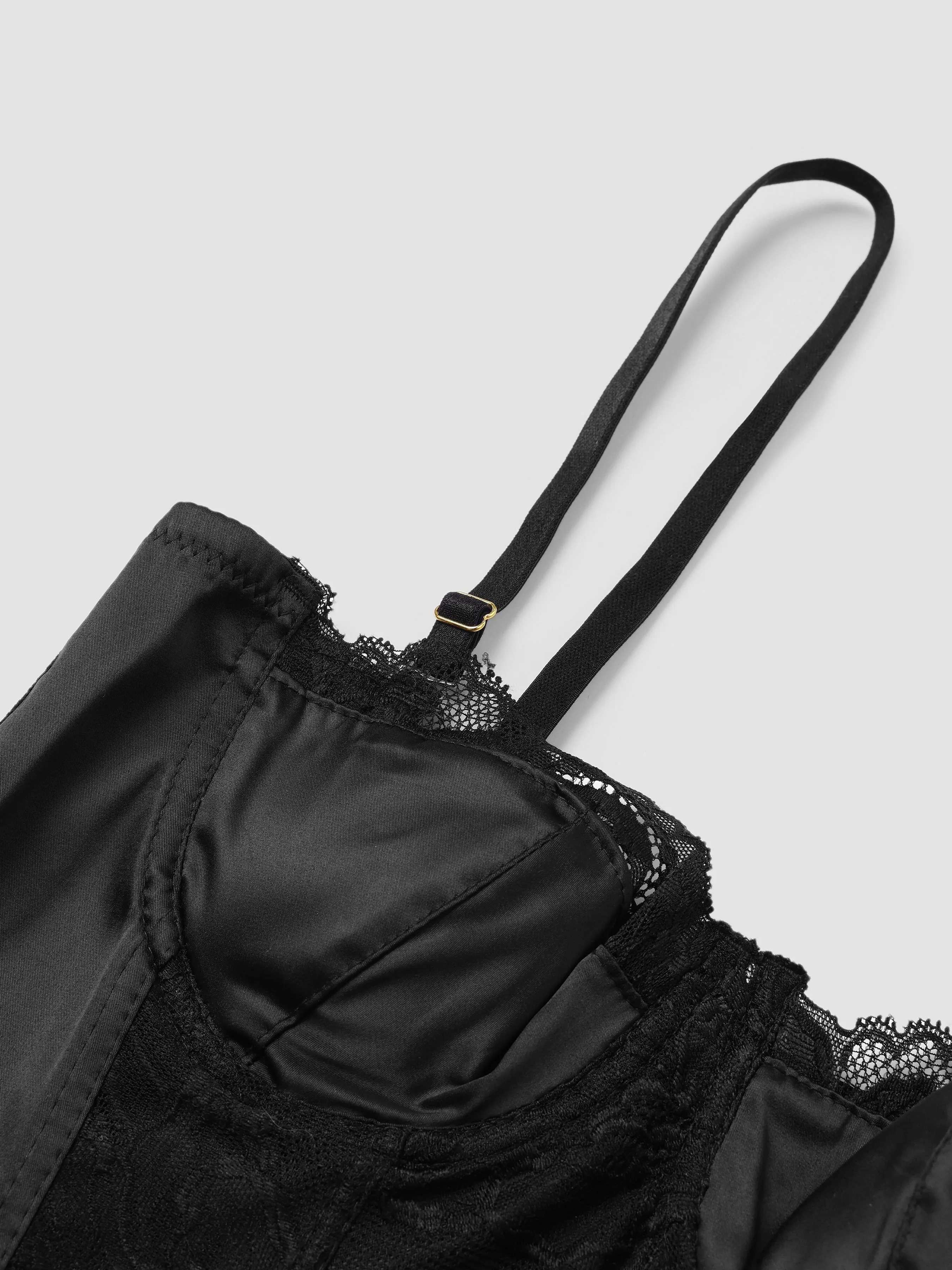 Lace Splicing Satin Longline Bra sold by Aha Selected product image thumbnail 4