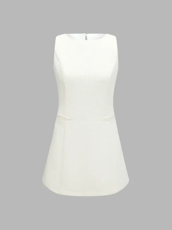 Simple Tweed A-Line Dress sold by Aha Selected
