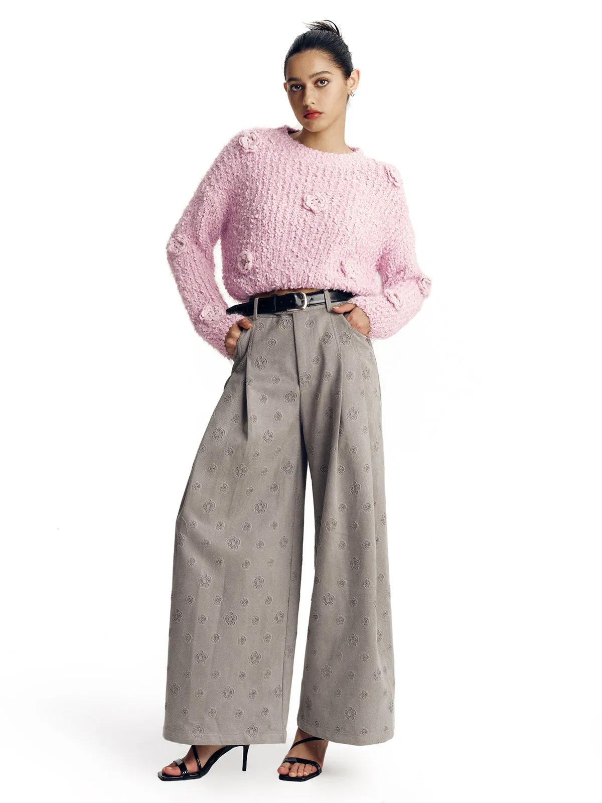 Women’s 3D Floral Embroidered Sweater sold by Aha Selected product image thumbnail 3