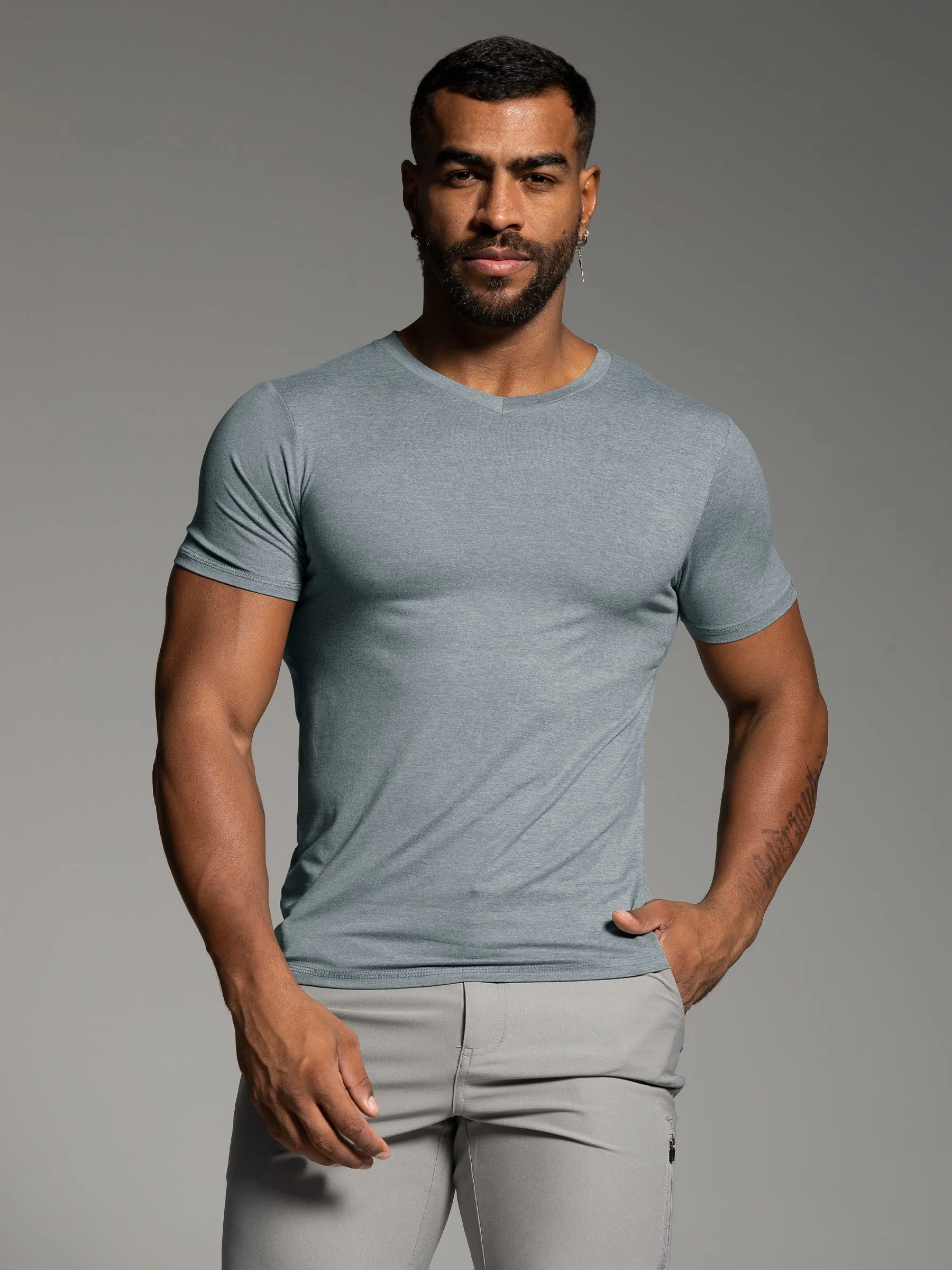 Softest Performance Stretch V-neck Tee sold by Aha Selected