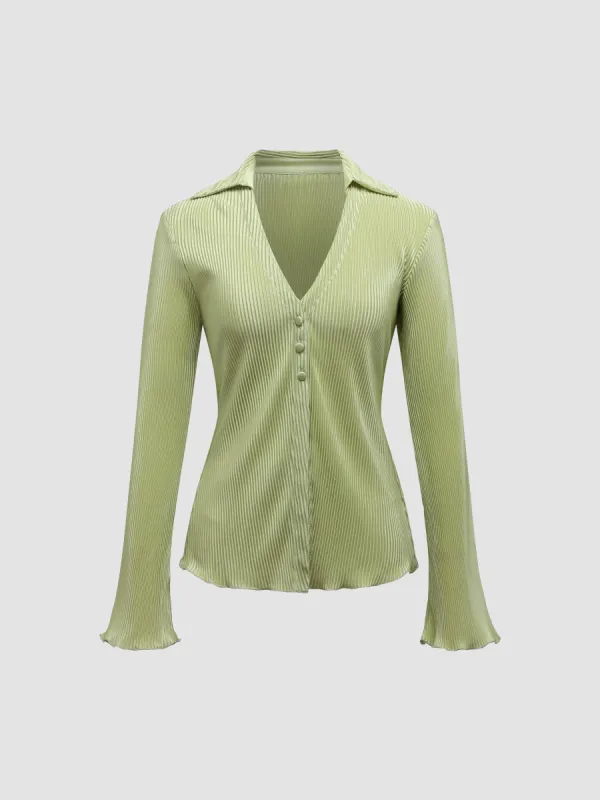 Women's Shiny Striped Textured Shirt sold by Aha Selected