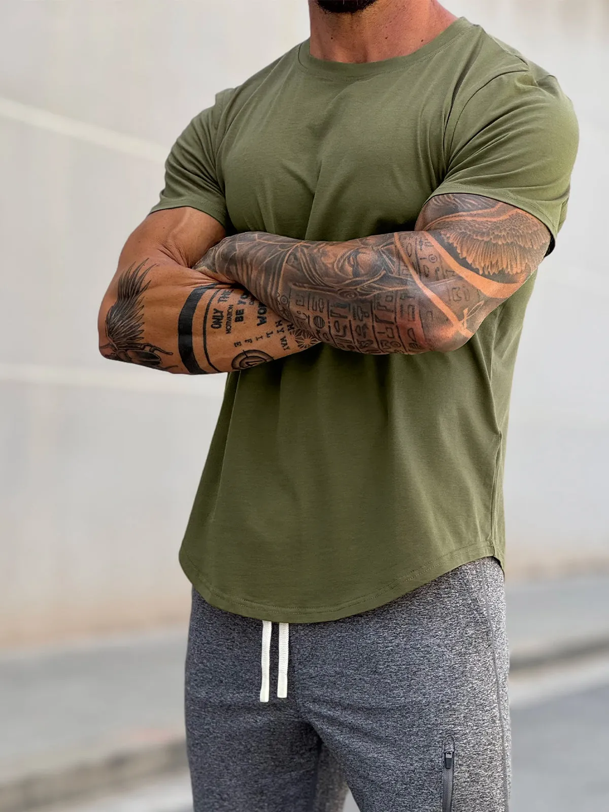 Kore Curved Hem T-shirt True Muscle Fit Crew Neck sold by Aha Selected product image thumbnail 4