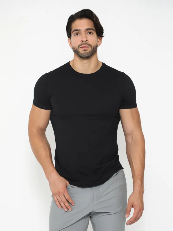 All Day Elite Curve-Hem Stretch Tee Short Sleeve New sold by Aha Selected
