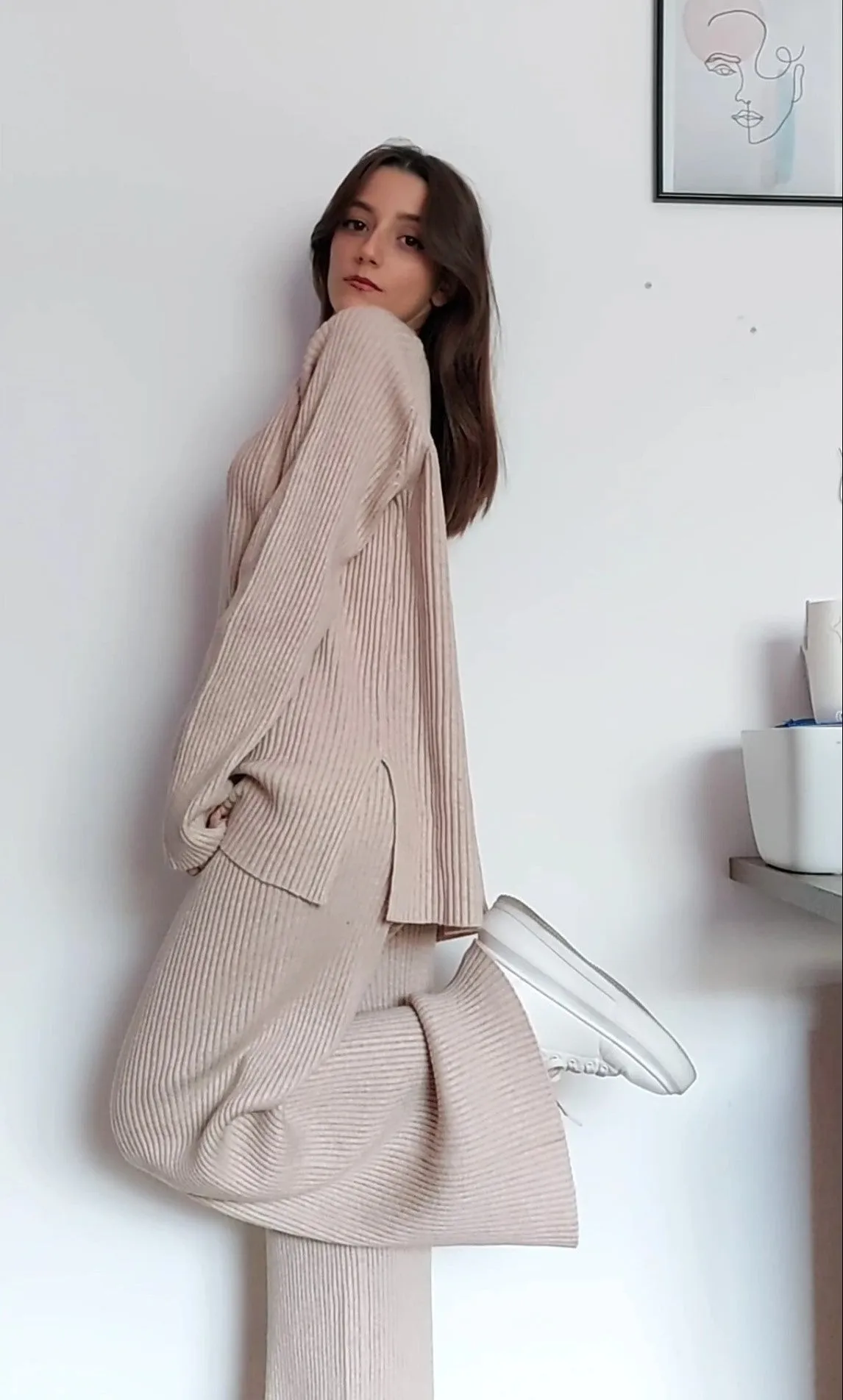 Knitted Sweater & Wide Leg Pant 2 Piece Lounge Set sold by Aha Selected product image thumbnail 2