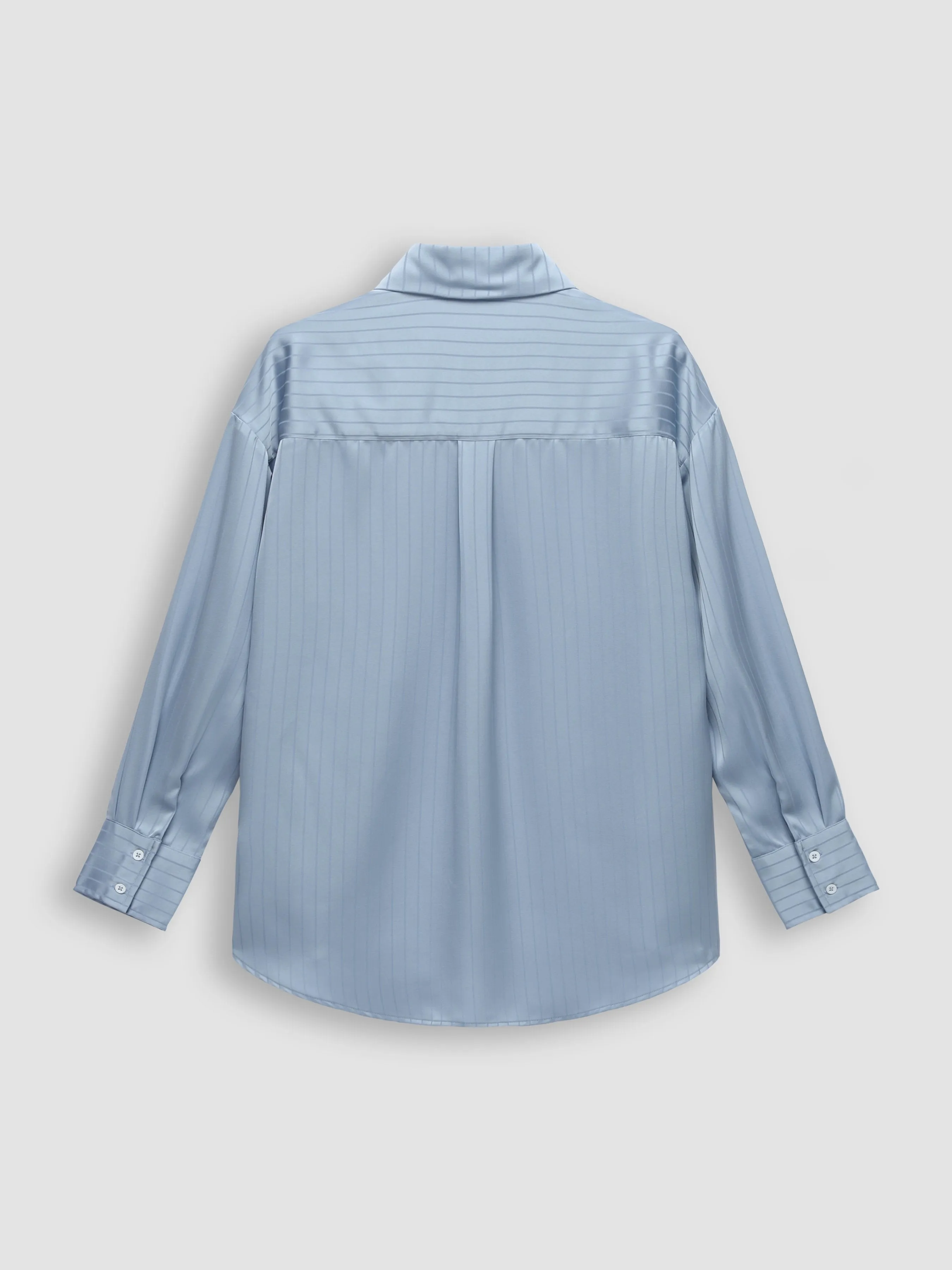 Satin Striped Oversized Long Sleeve Shirt sold by Aha Selected product image thumbnail 2