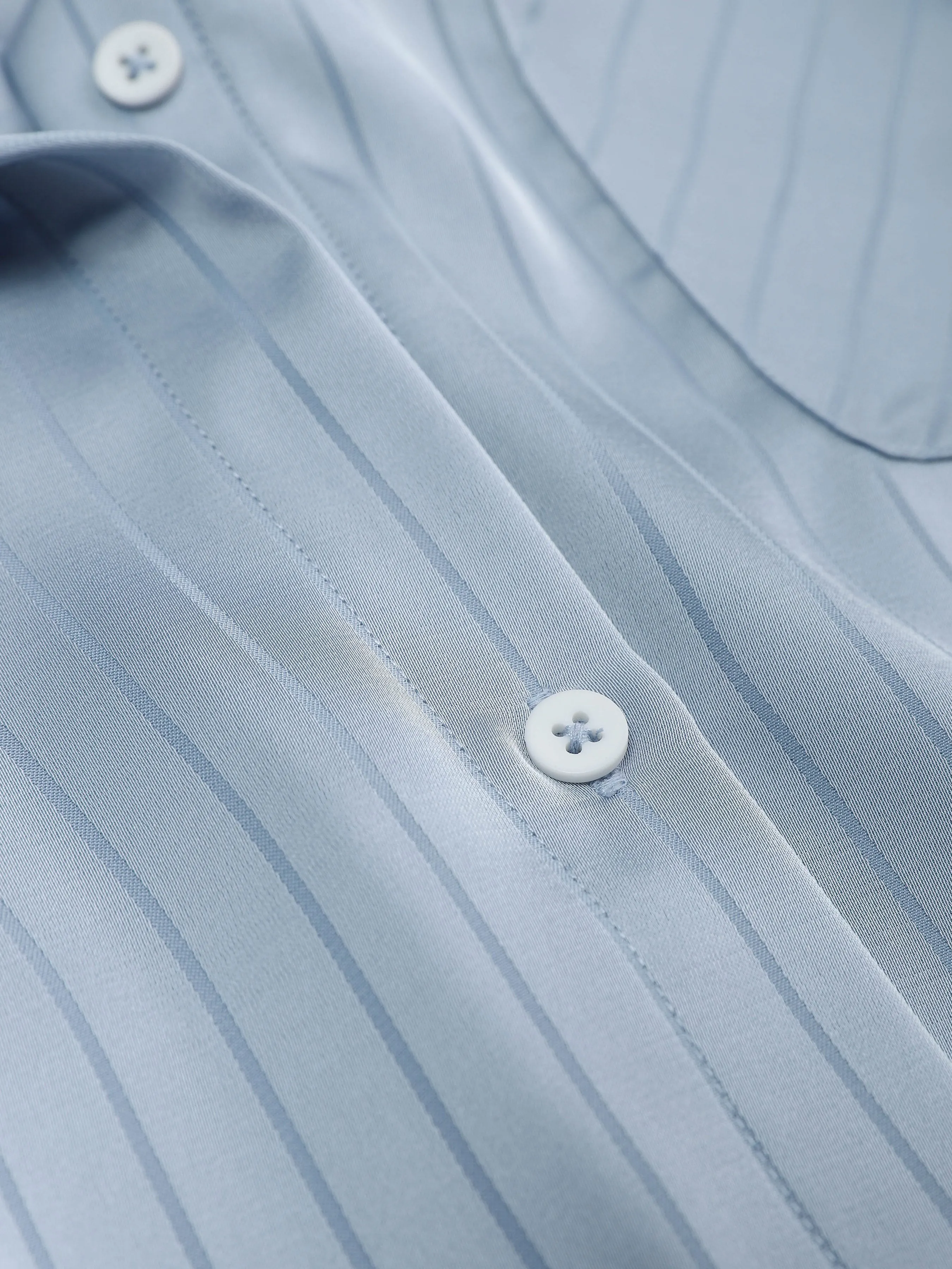 Satin Striped Oversized Long Sleeve Shirt sold by Aha Selected product image thumbnail 3