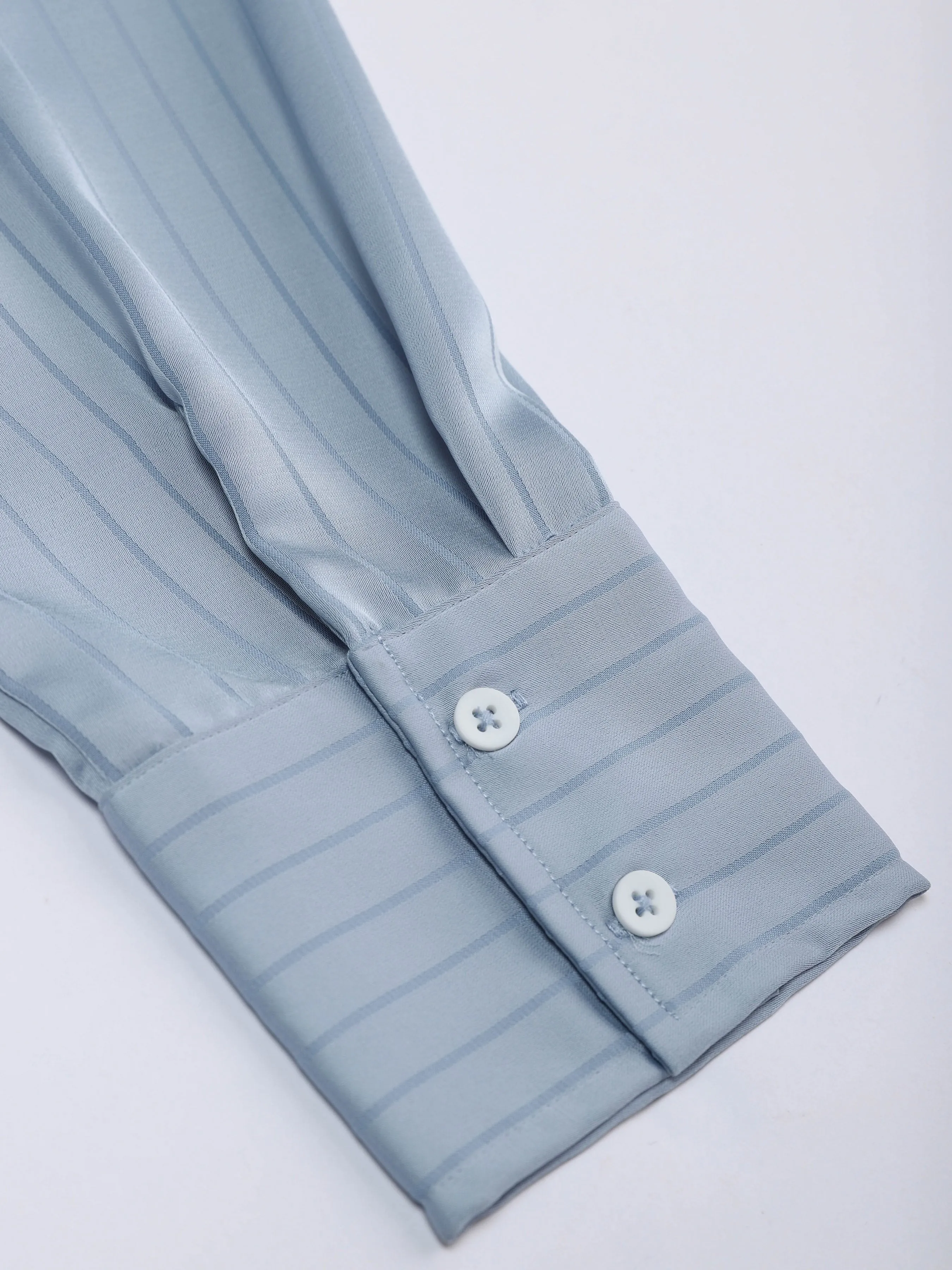 Satin Striped Oversized Long Sleeve Shirt sold by Aha Selected product image thumbnail 4