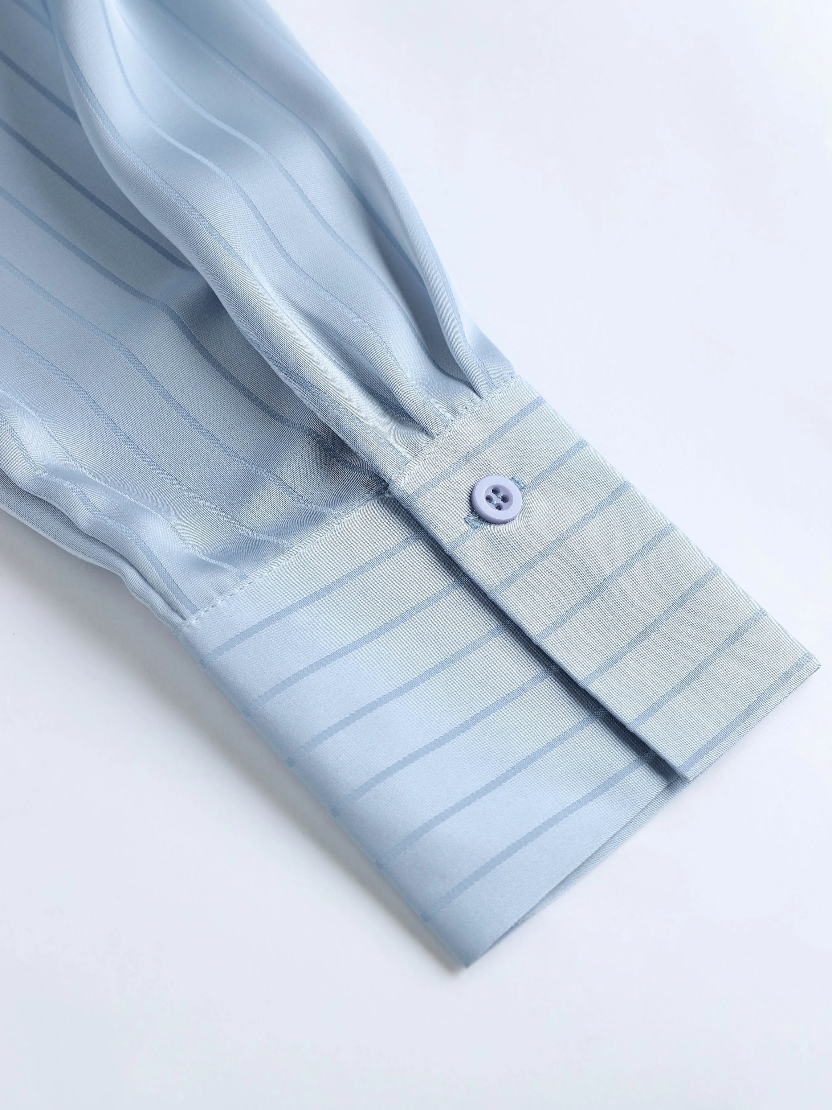 Satin Striped Belted Shirt Dress sold by Aha Selected product image thumbnail 5