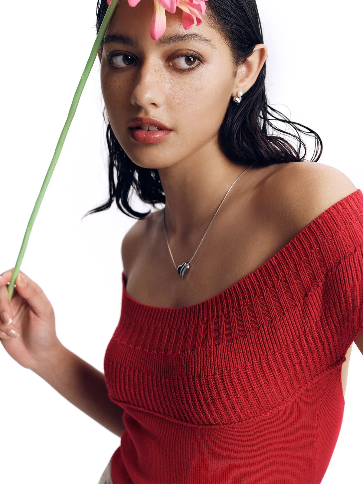 Women's Cropped One-Shoulder Sweater sold by Aha Selected product image thumbnail 5