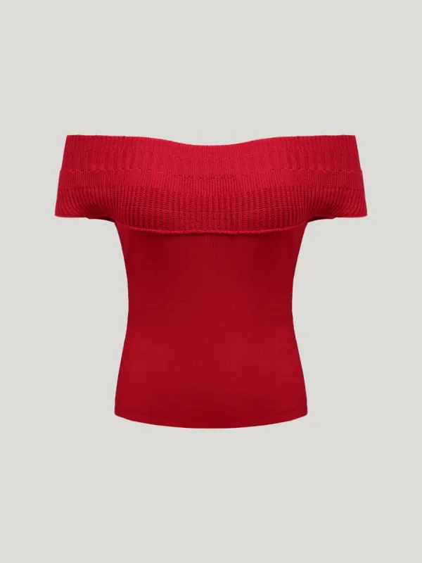 Women's Cropped One-Shoulder Sweater sold by Aha Selected