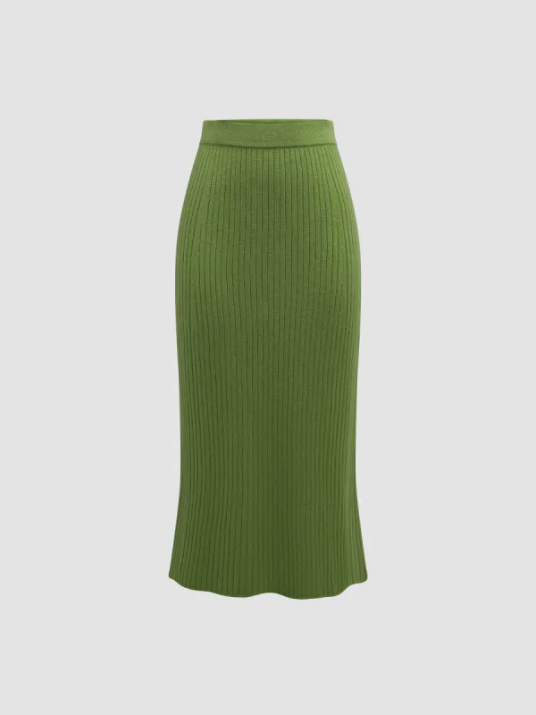 Elegant Casual Knitted Skirt sold by Aha Selected