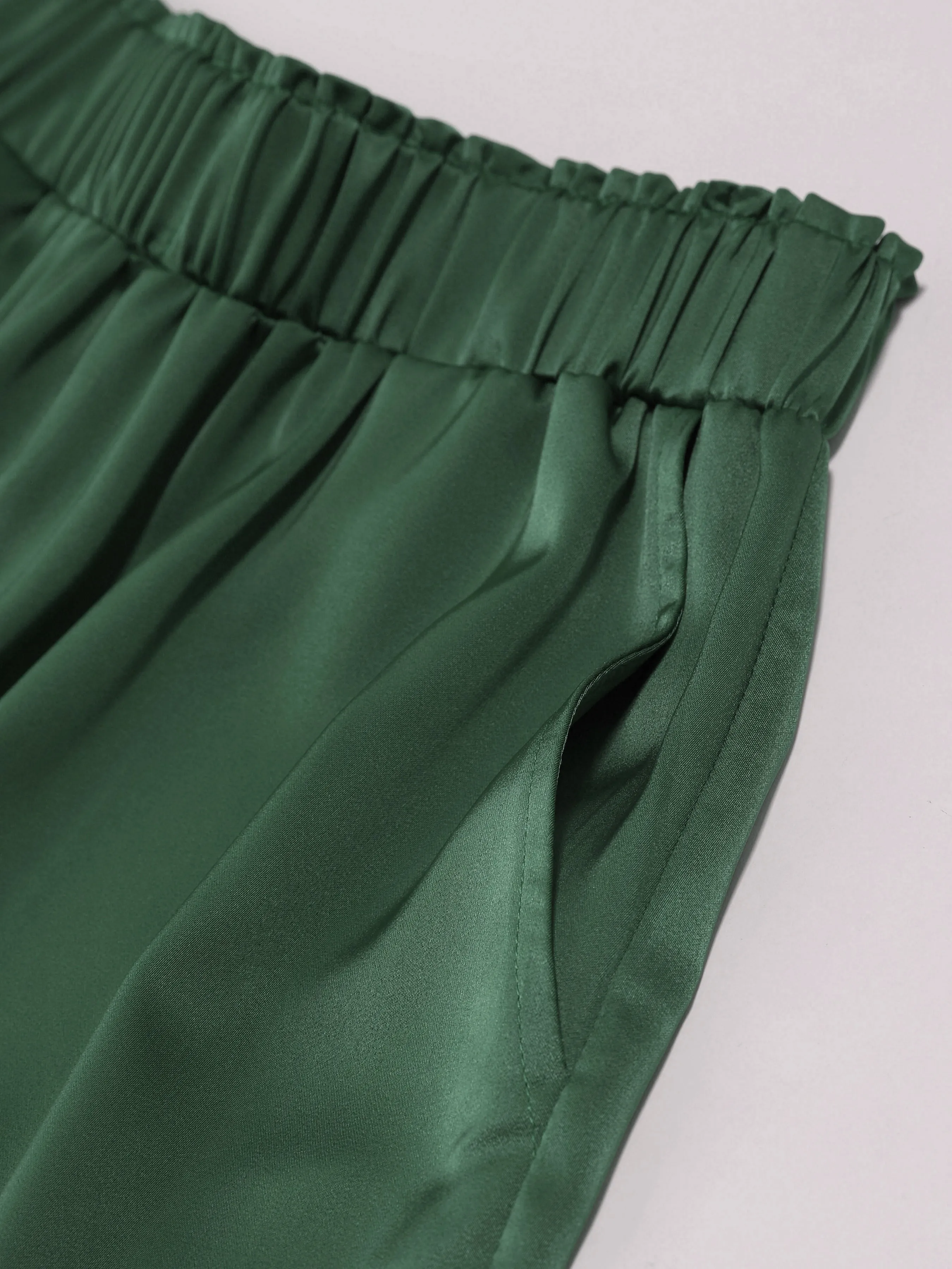 Silky Pajama Elastic Waist Pants sold by Aha Selected product image thumbnail 4