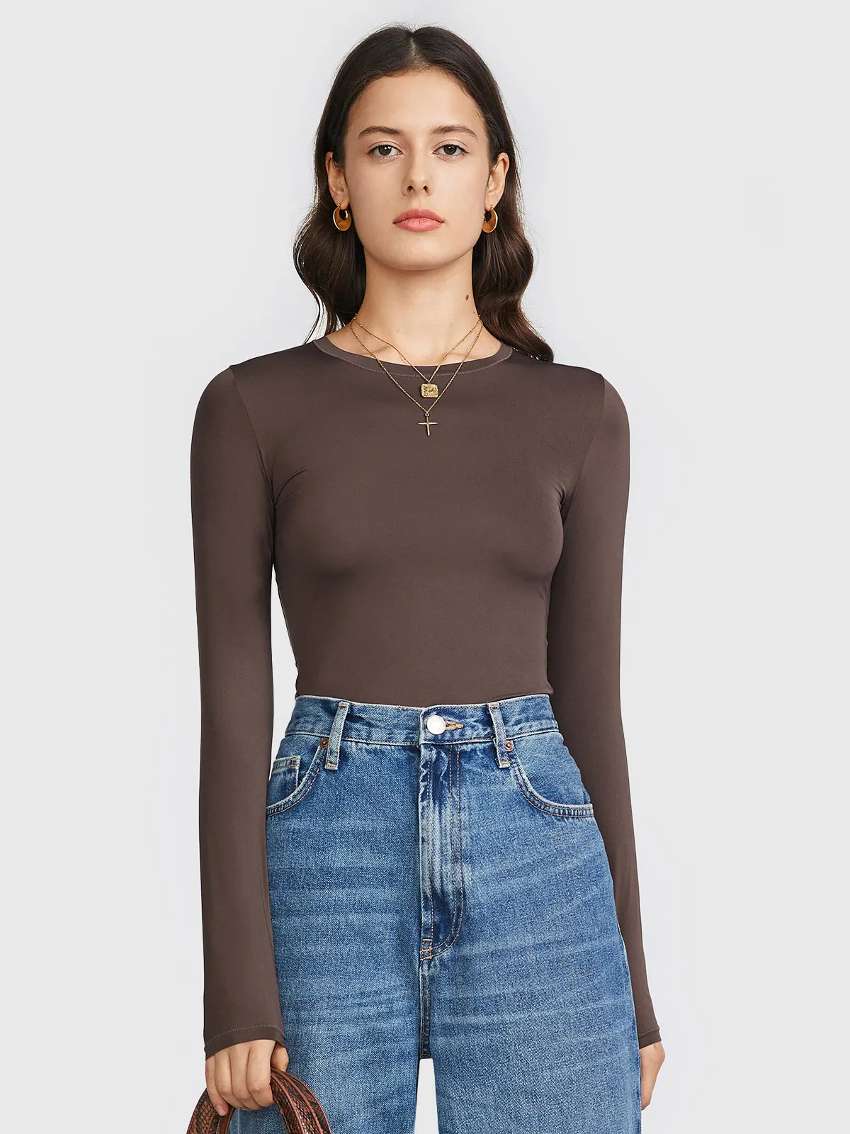 Women's Crew Neck Long Sleeve T-Shirt sold by Aha Selected product image thumbnail 4