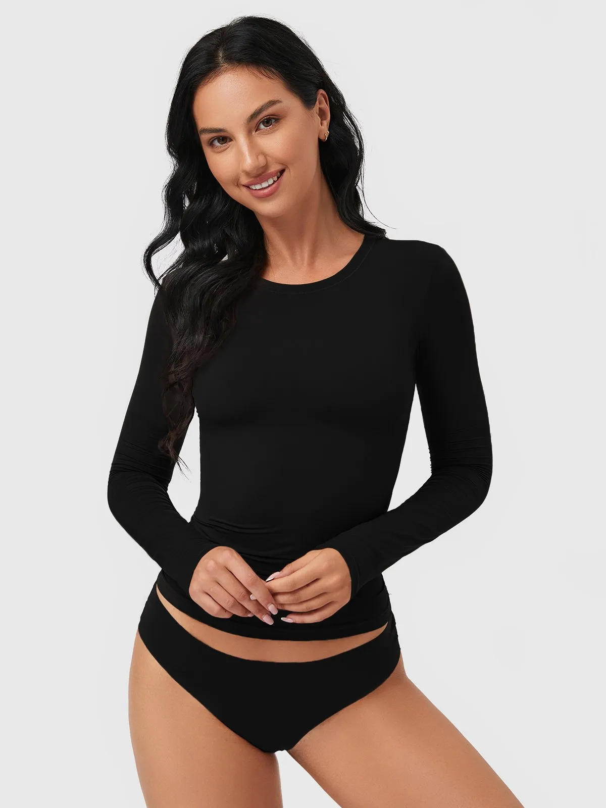 Women's Crew Neck Long Sleeve T-Shirt sold by Aha Selected product image thumbnail 2