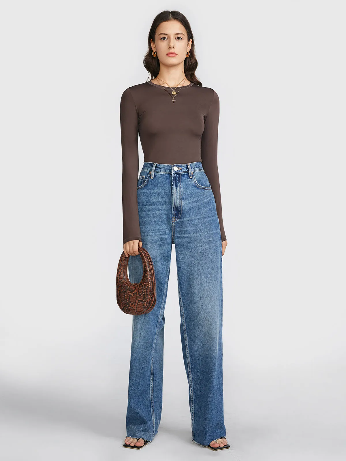 Women's Crew Neck Long Sleeve T-Shirt sold by Aha Selected product image thumbnail 5