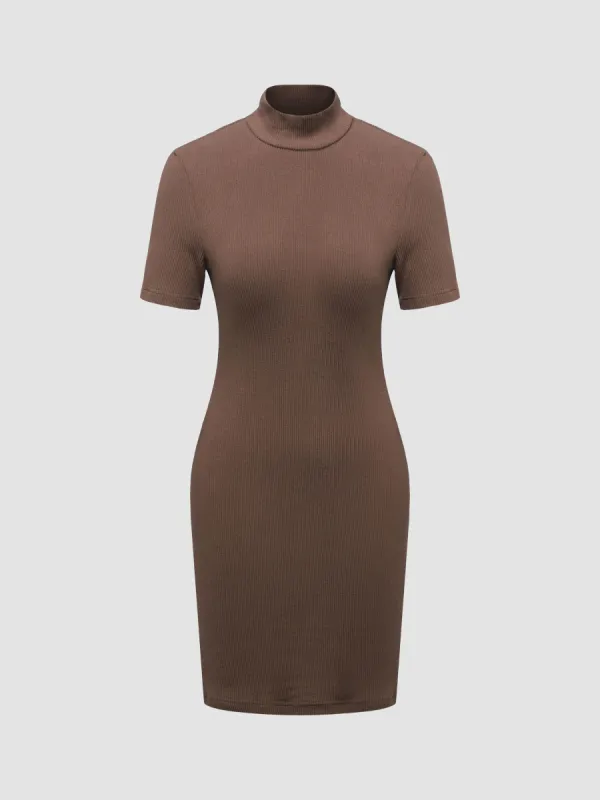 Ribbed Crewneck Short Sleeve Tee Dress sold by Aha Selected