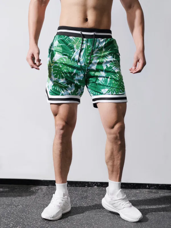Gym To Street Mesh 6" Short-Palm Print sold by Aha Selected