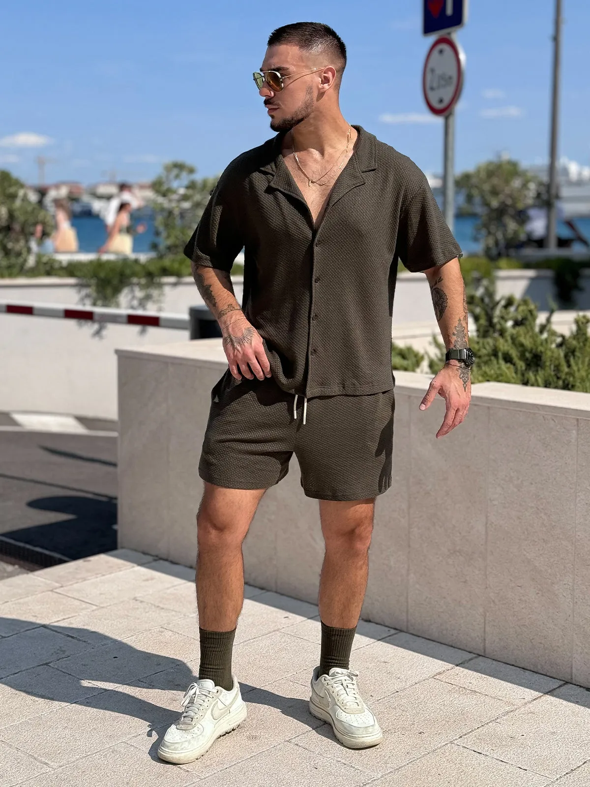 Set: Knit Hawaiian Set Shirt +Short Green sold by Aha Selected product image thumbnail 2