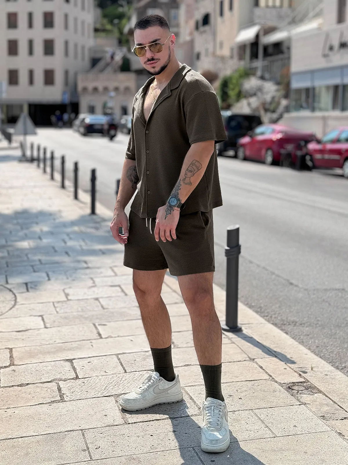 Set: Knit Hawaiian Set Shirt +Short Green sold by Aha Selected product image thumbnail 5