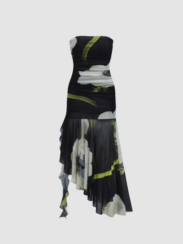 Floral Knitted Mesh Dress sold by Aha Selected