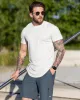Kore Curved Hem T-shirt Muscle Fit Crew Neck sold by Aha Selected