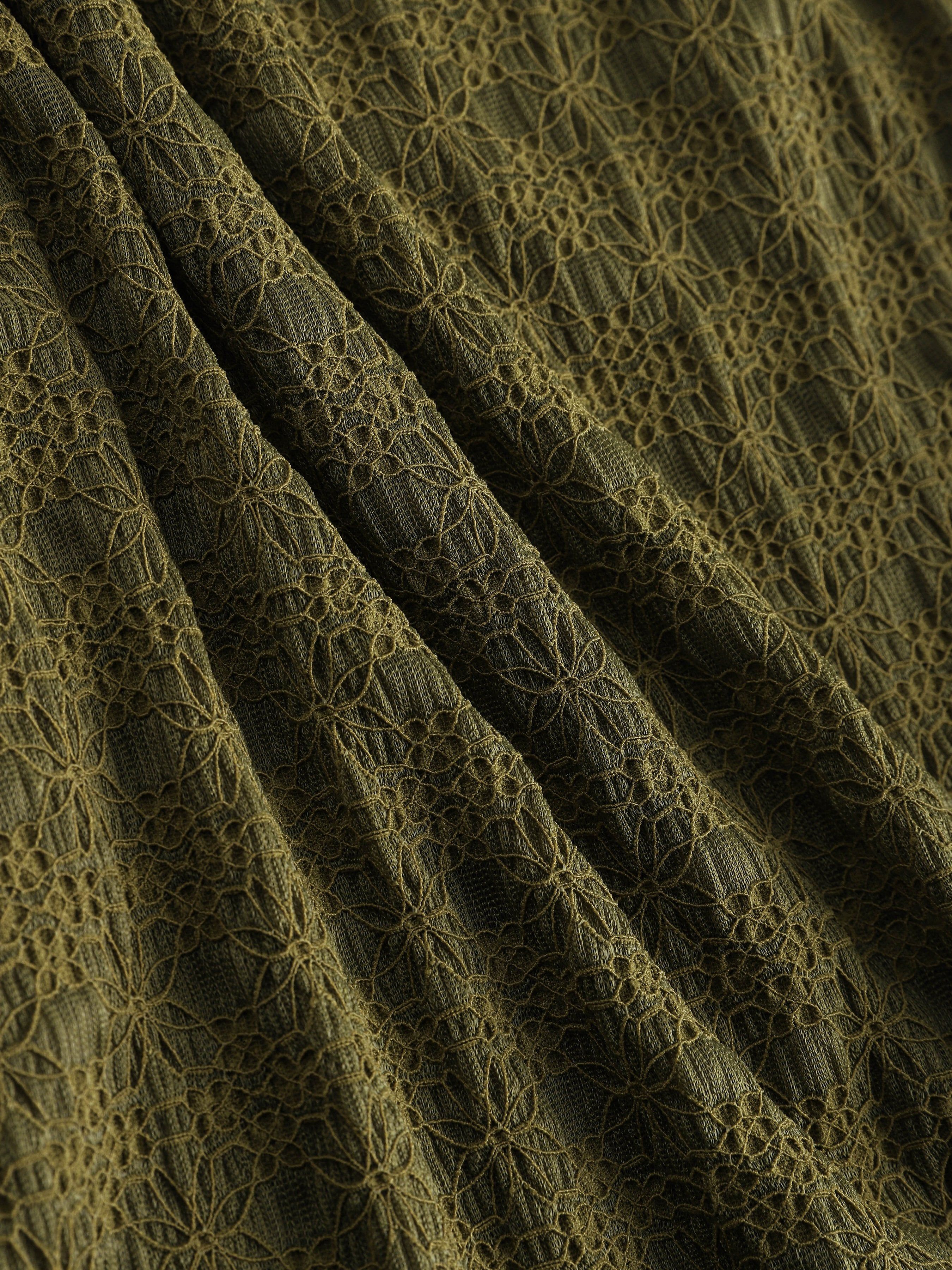 Knitted Lace Ruffle Hem Sweetheart Neck Dress sold by Aha Selected product image thumbnail 5