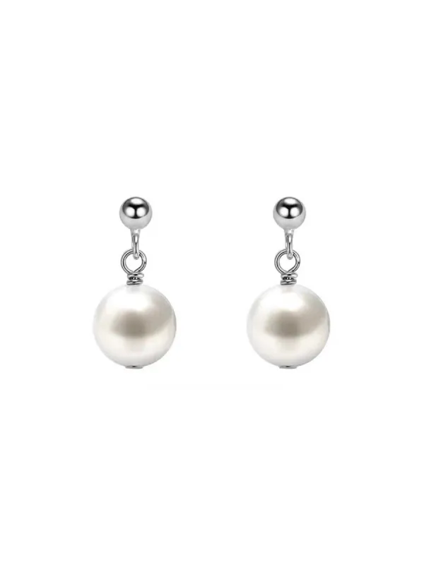 925 Sterling Silver Pearl Stud Earrings sold by Aha Selected